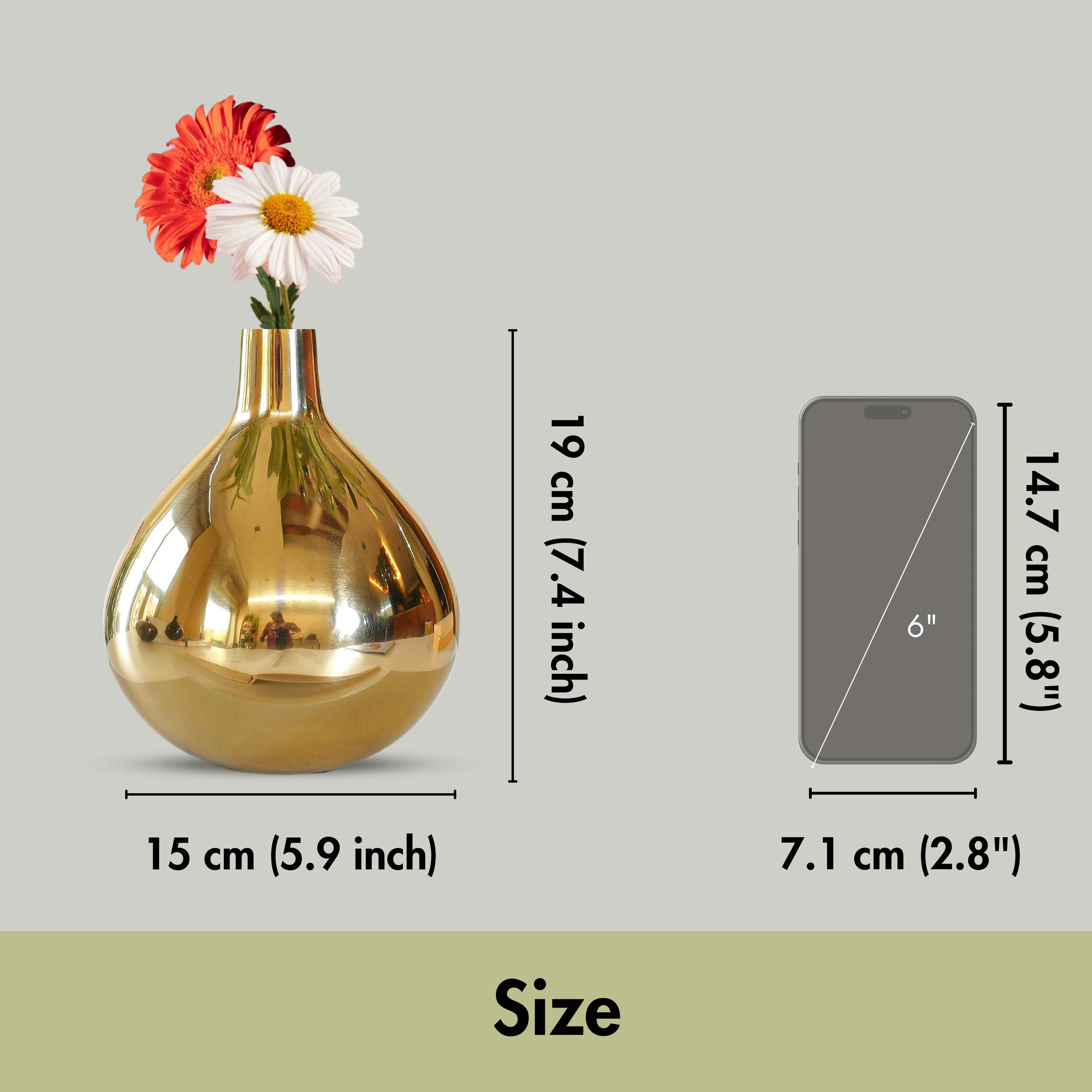 Metal Vase, Birthday gift for Mom