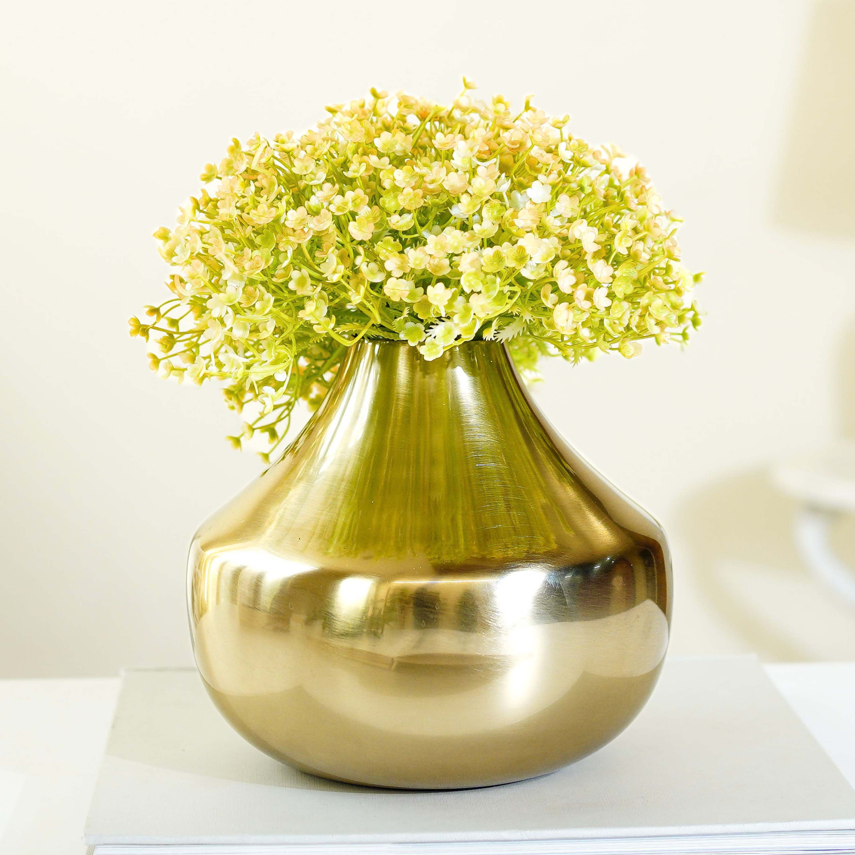 Golden Metal Flower Vase