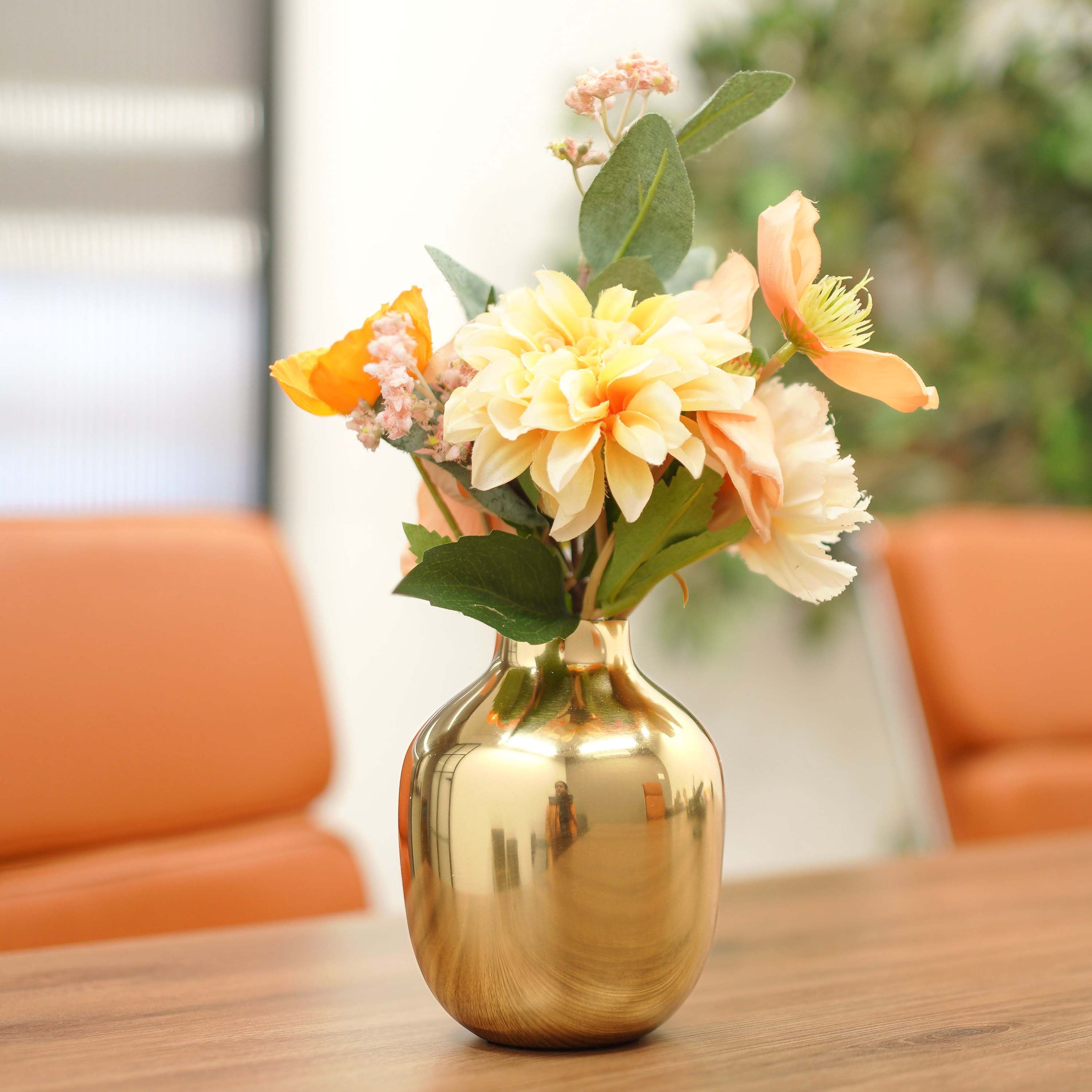 Golden Metal vase, Small