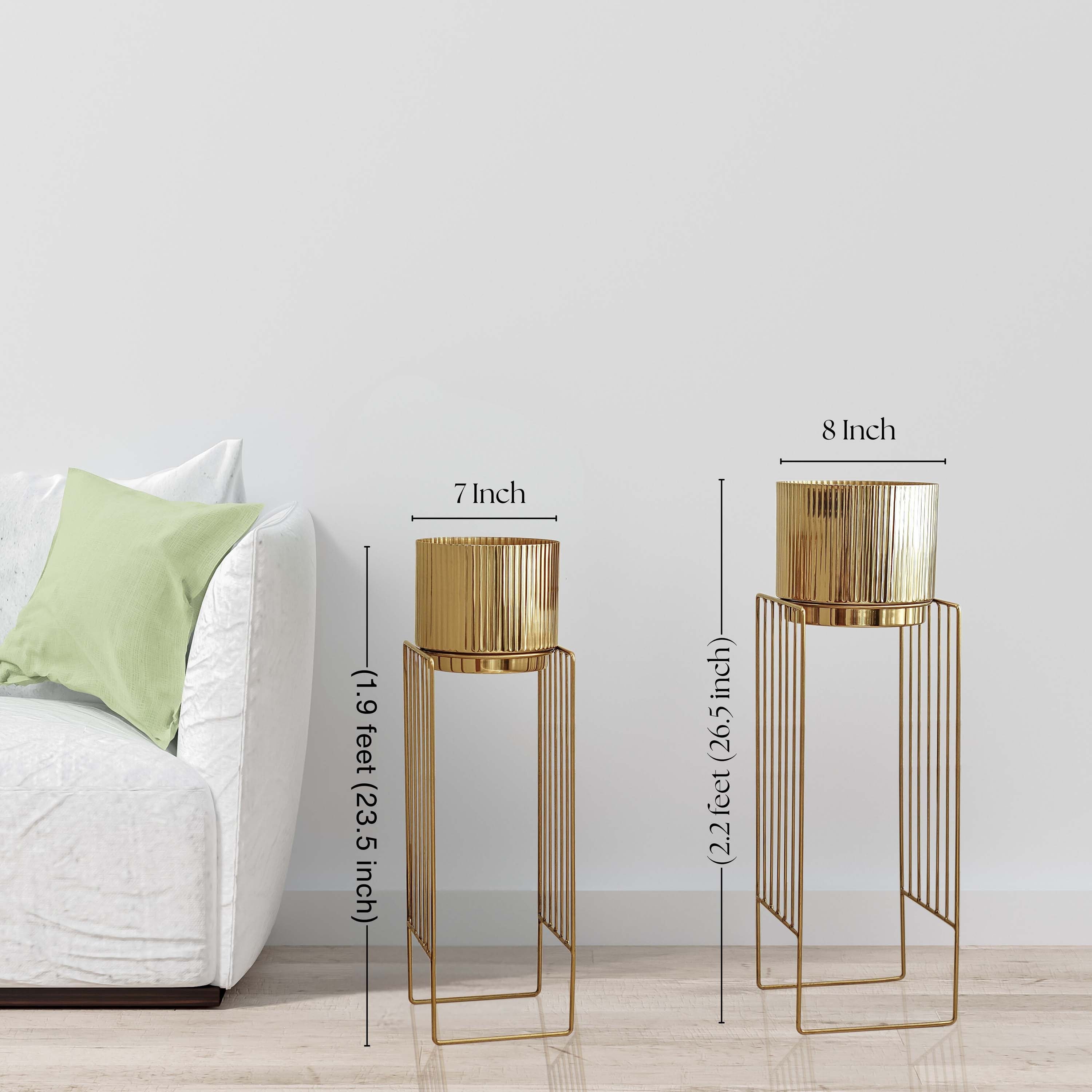 Tall Stand Fluted Planter, Set (Planter Only)
