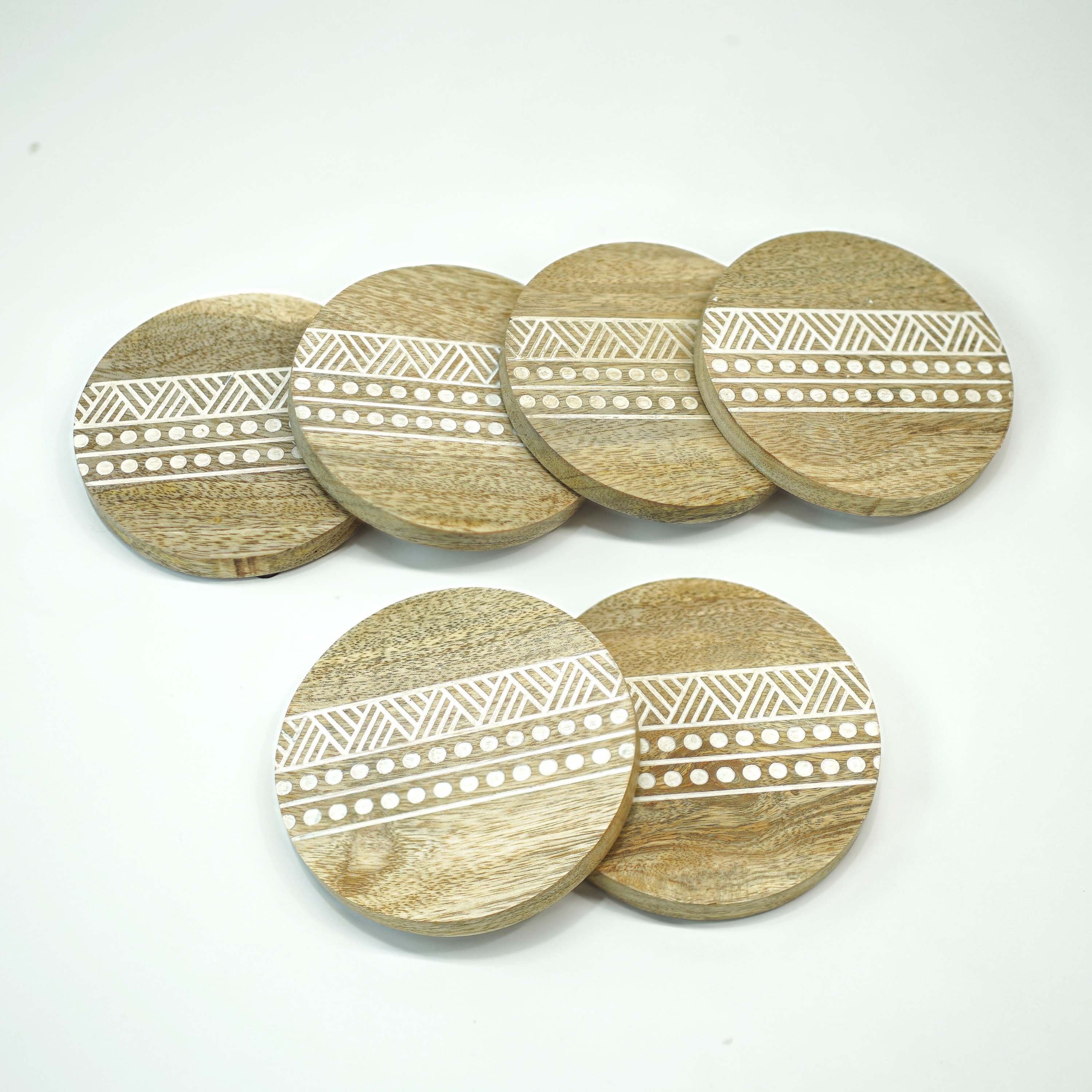 Boho Stripe Handcrafted Coaster, Set of 6