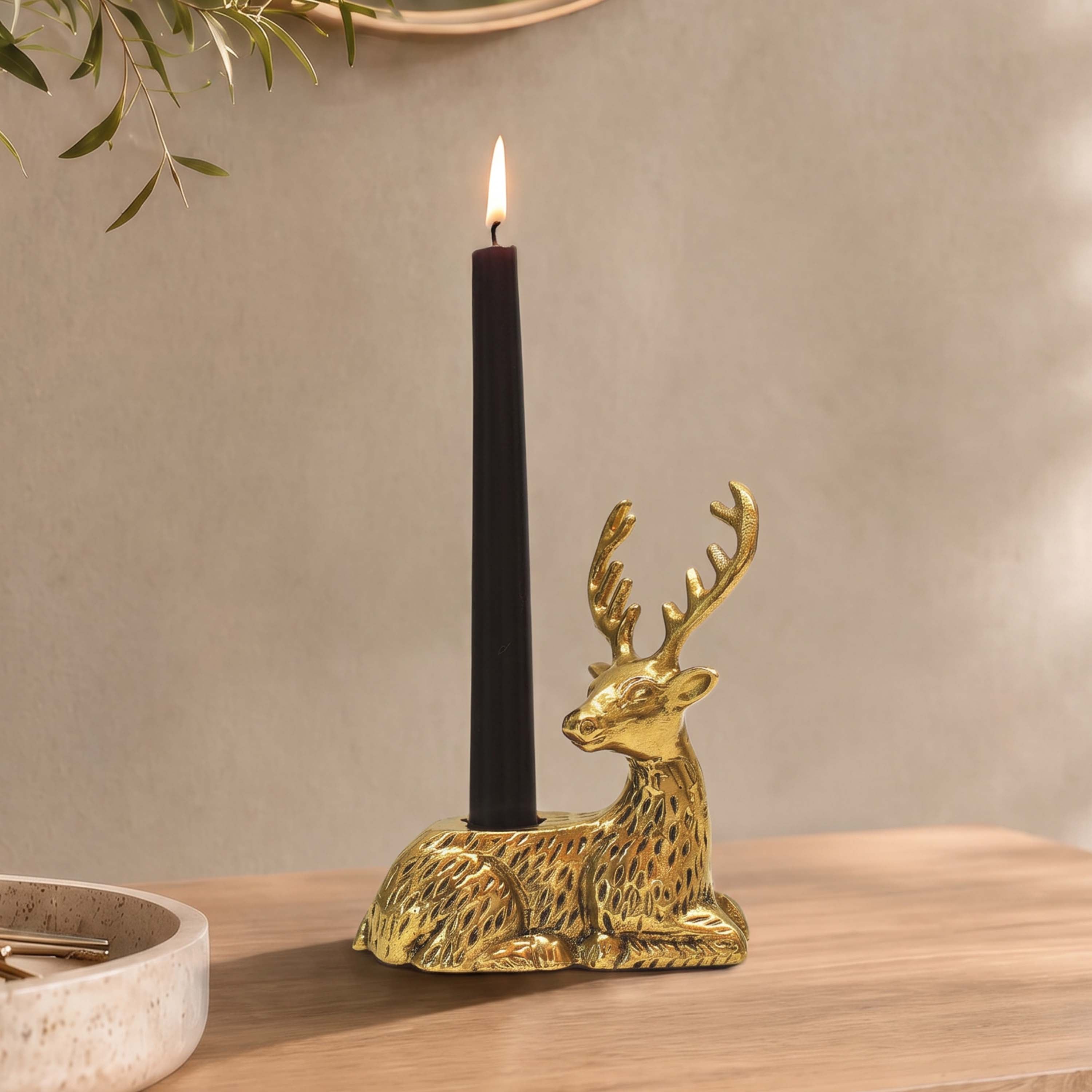 Golden Stag Candle Stand