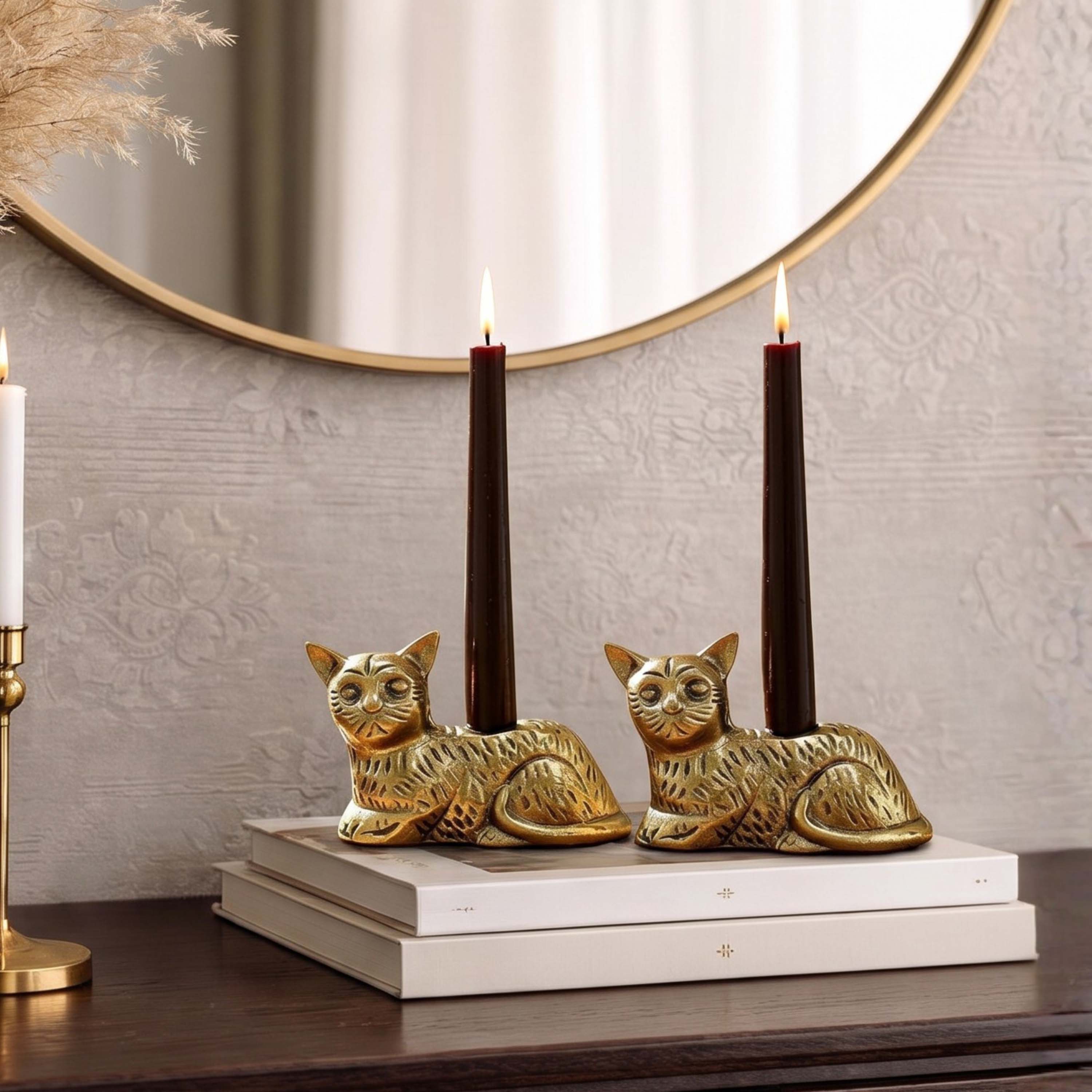 Cat Pair Candle Stands
