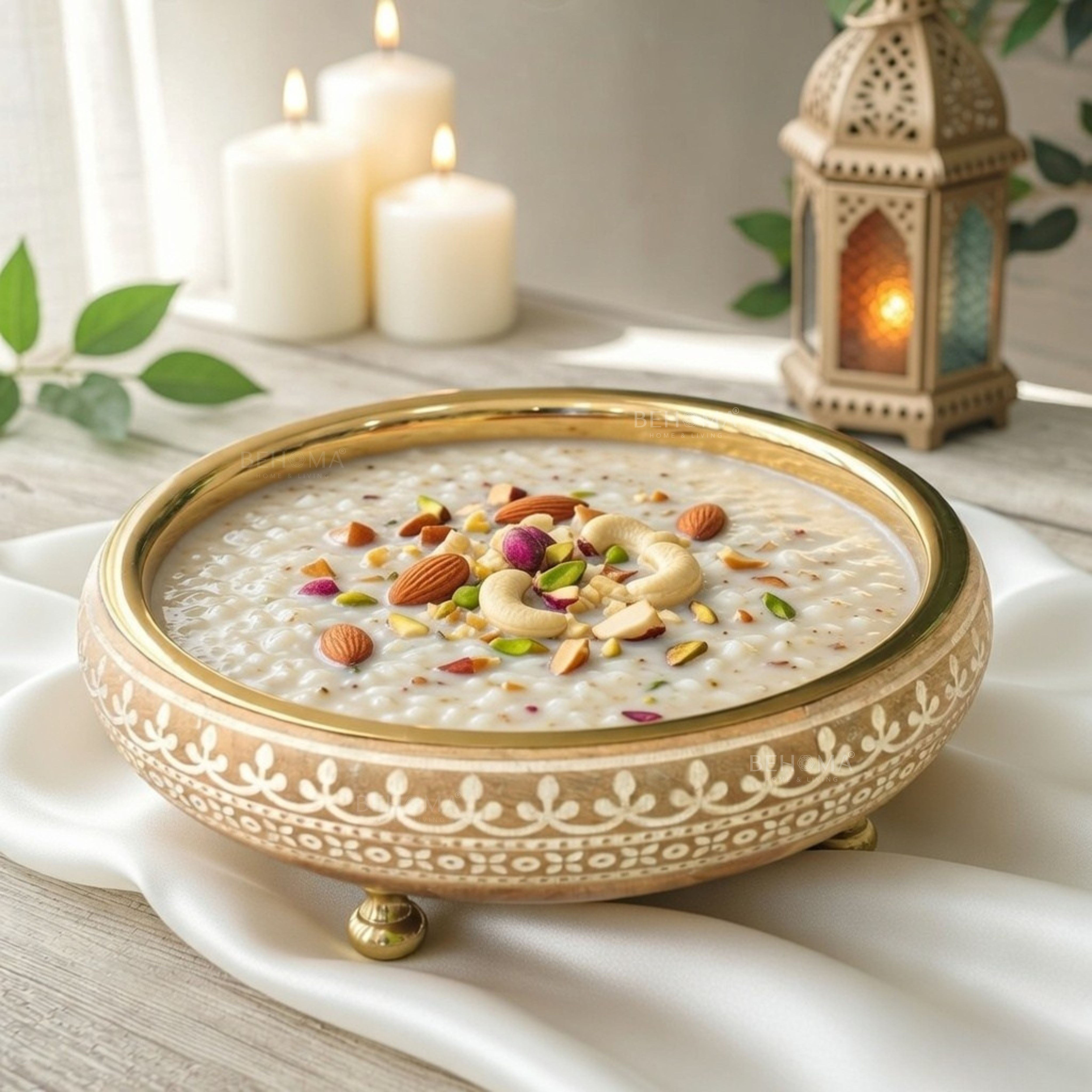 Heritage Charm Urli, Wood & SS