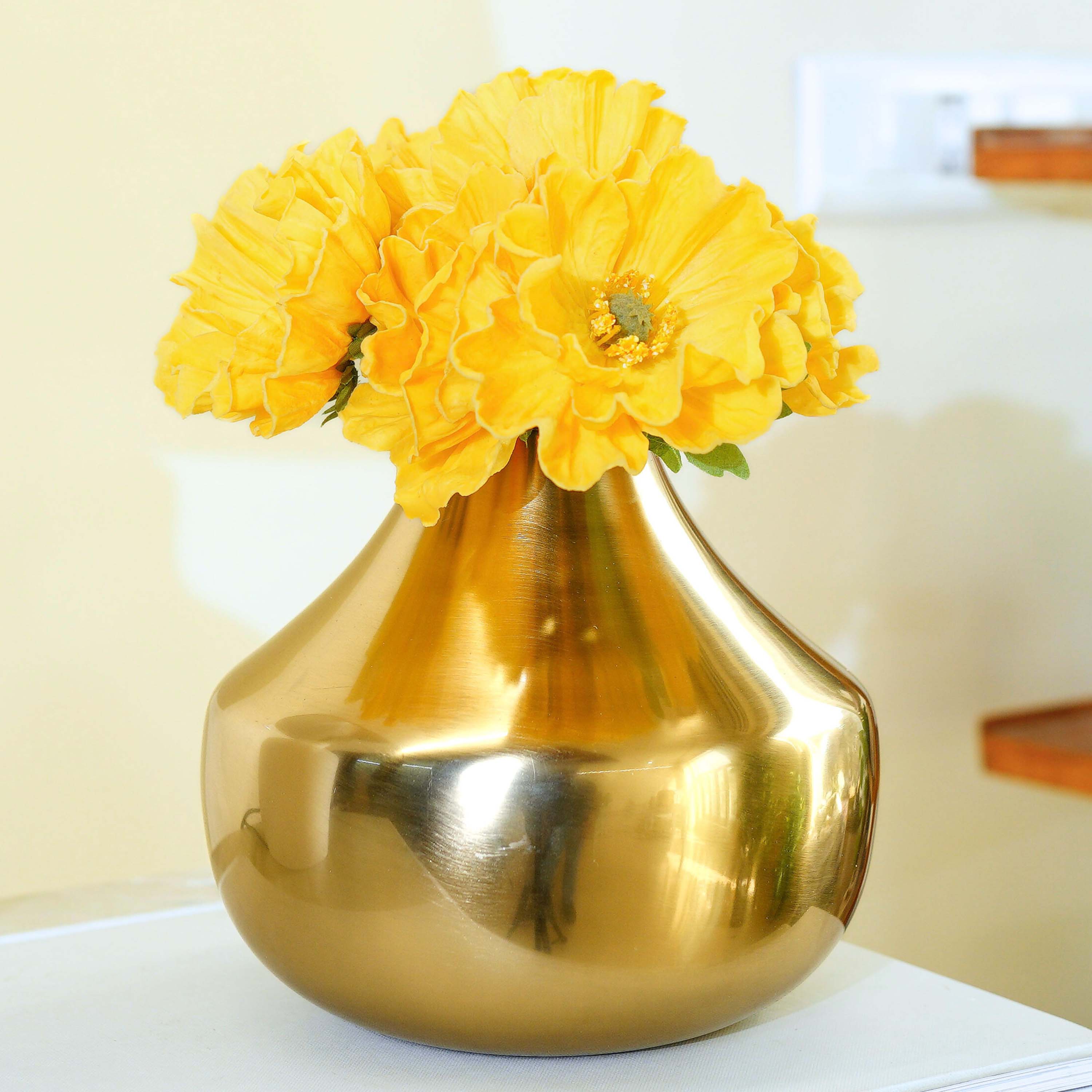 Golden Metal Flower Vase