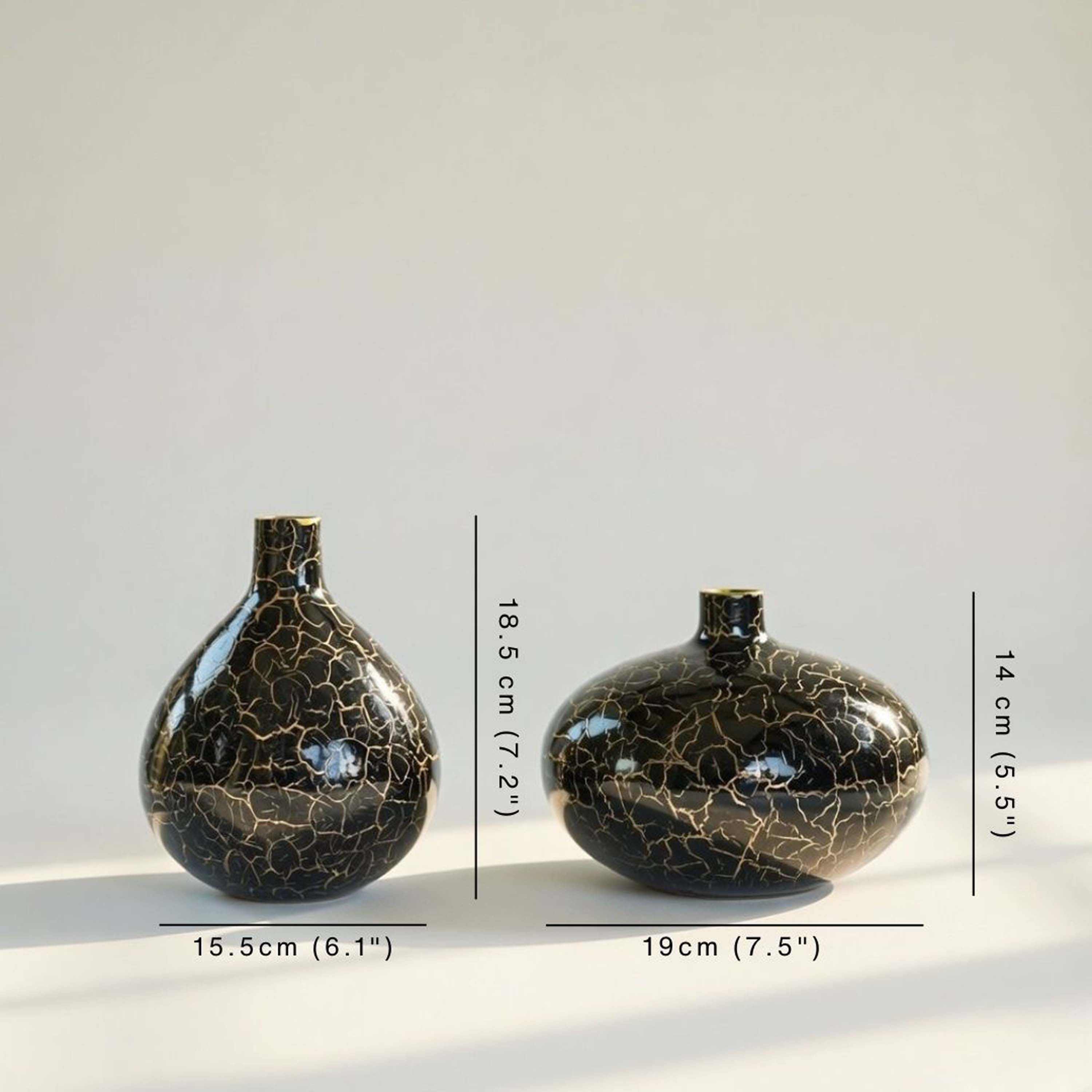 Metal Flower Vase Set of 2 | Black