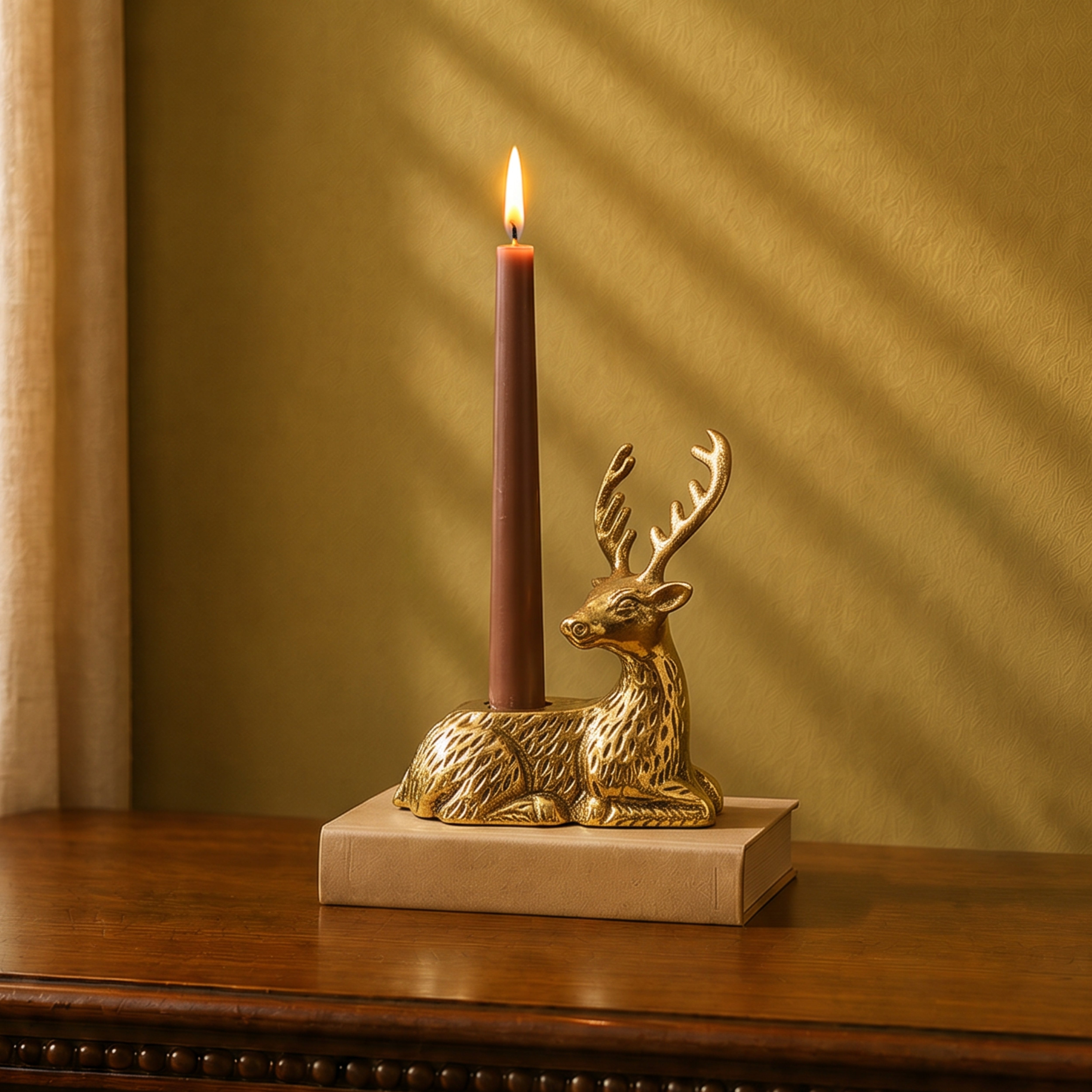 Golden Stag Candle Stand