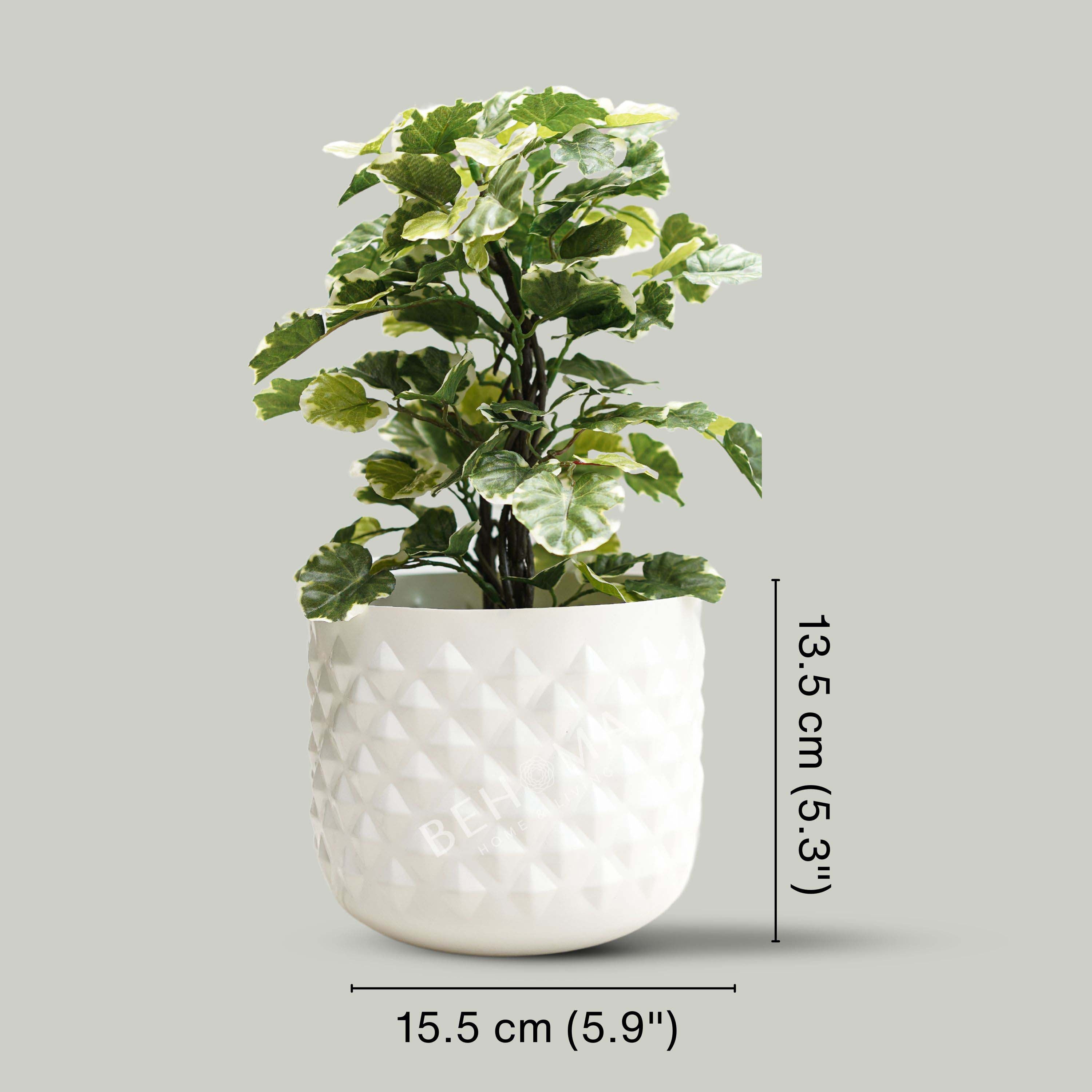 Pineapple Metal Planter, White (Pot Only)