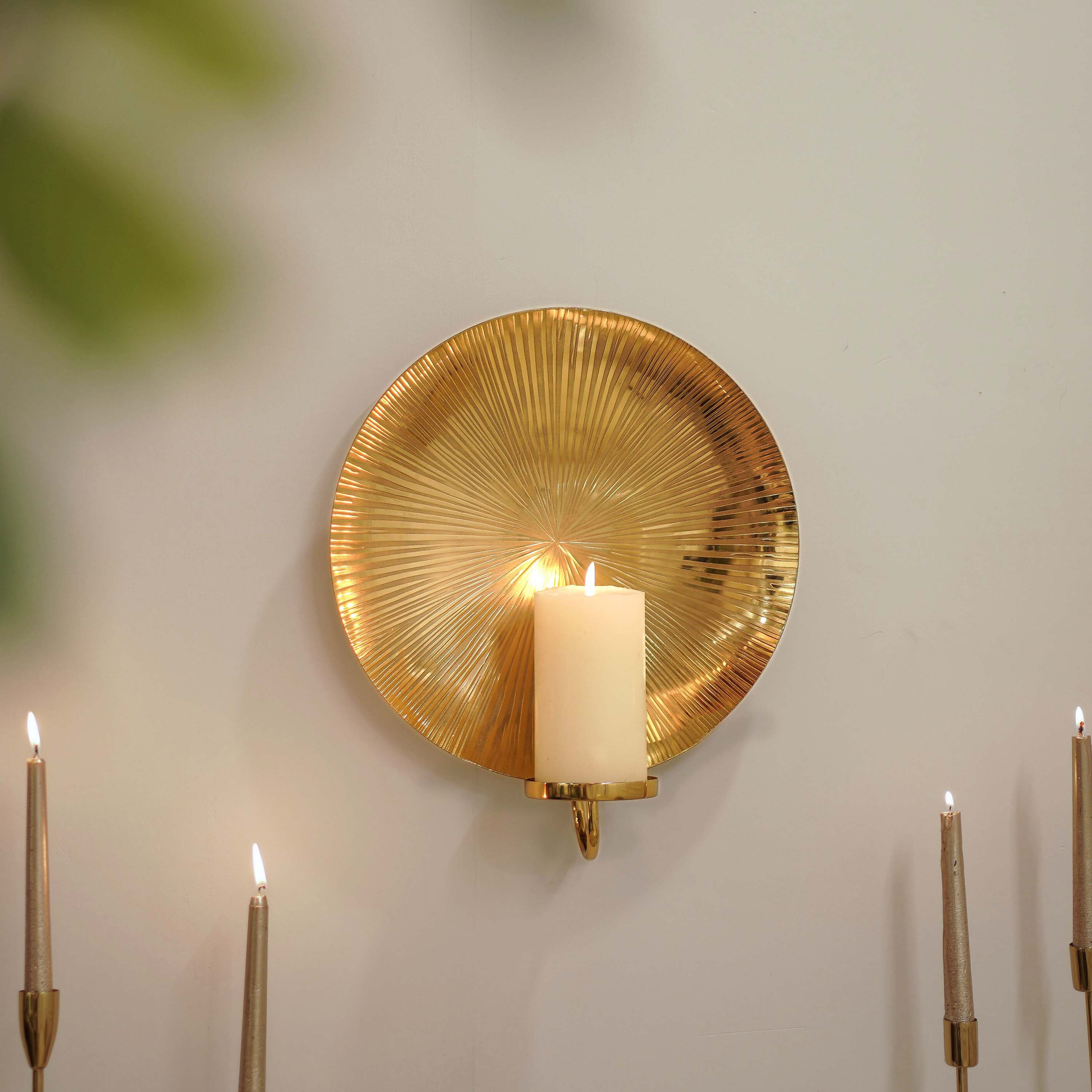 Golden Sunburst Wall Sconce