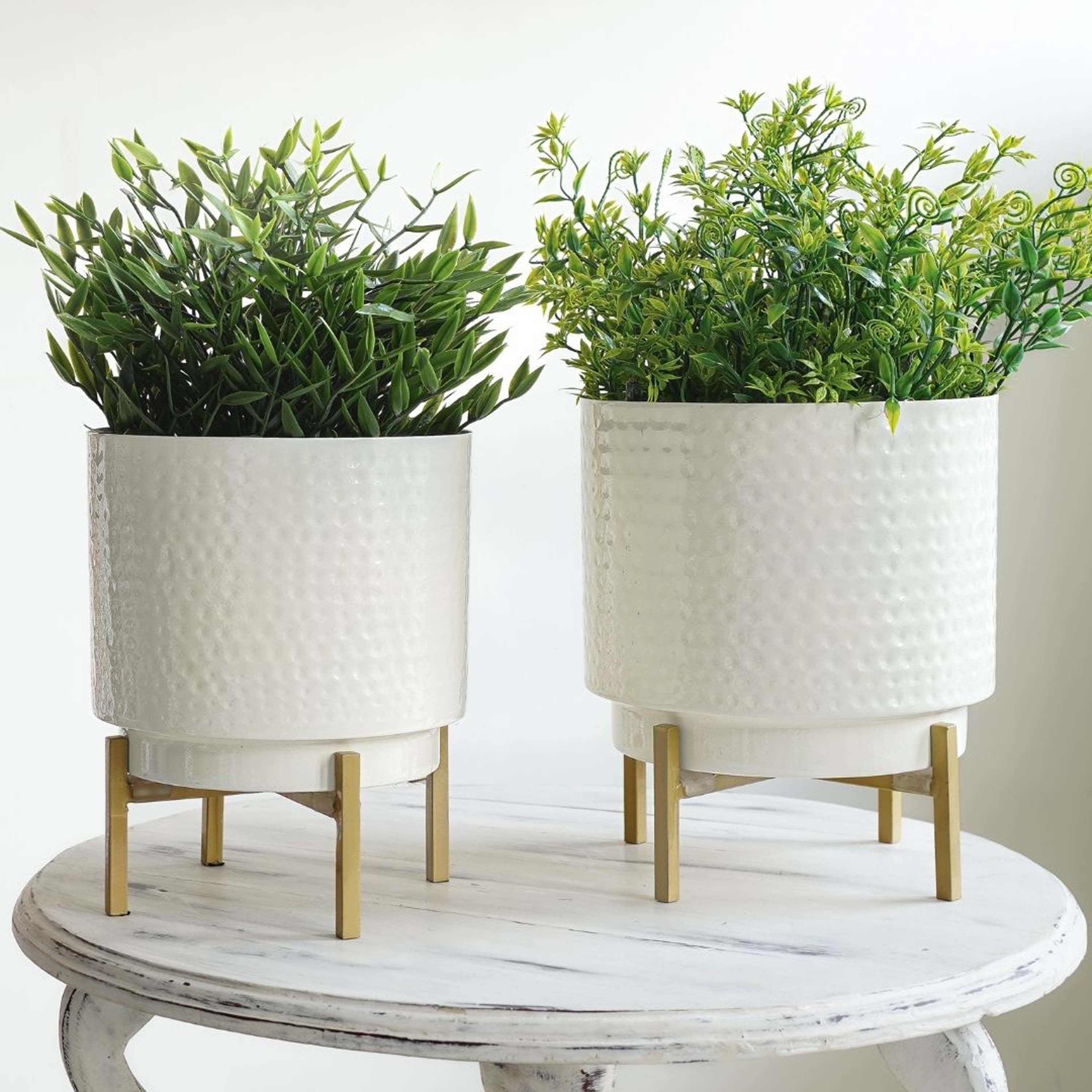 Hammered Metal Planter, Set (Planter Only)