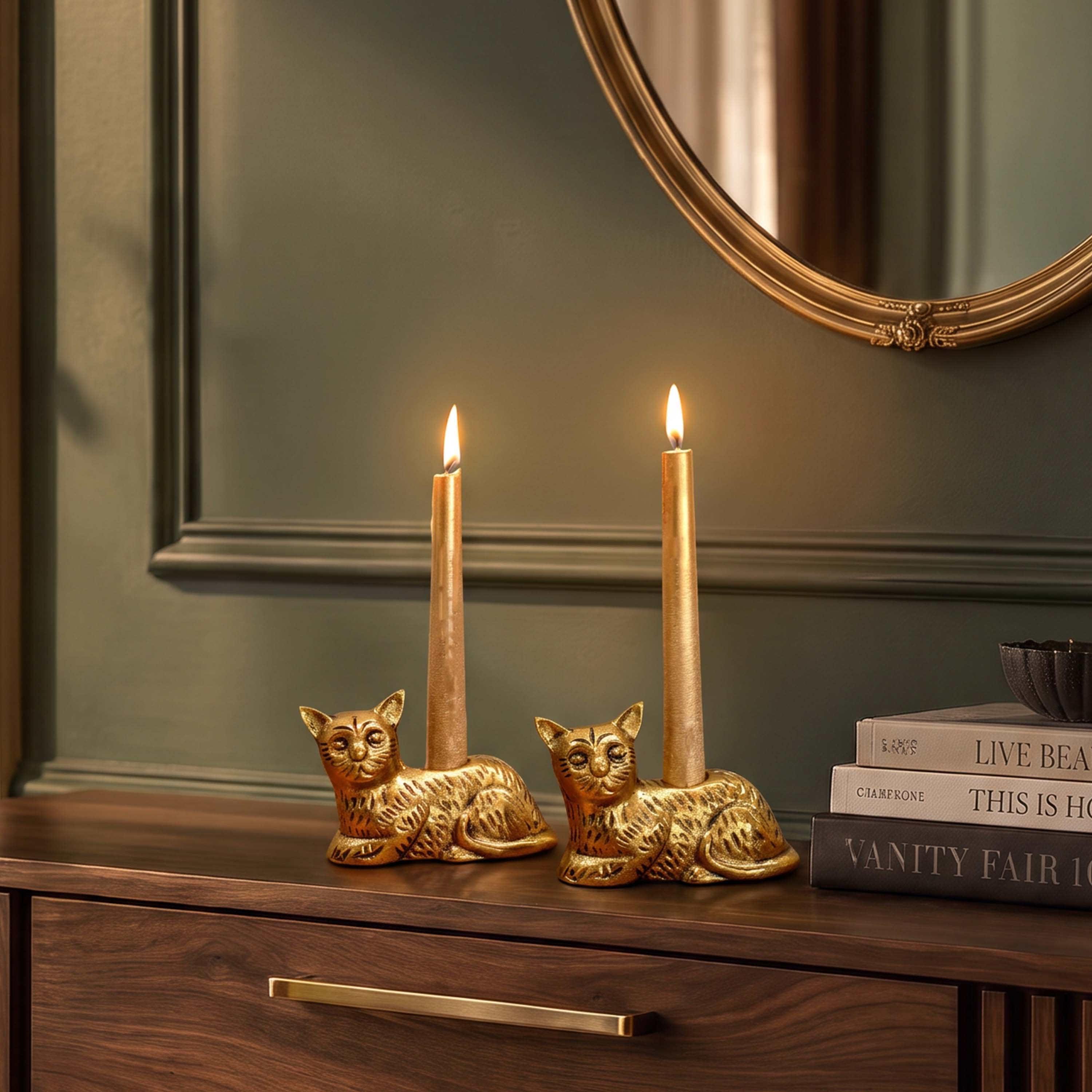 Cat Pair Candle Stands