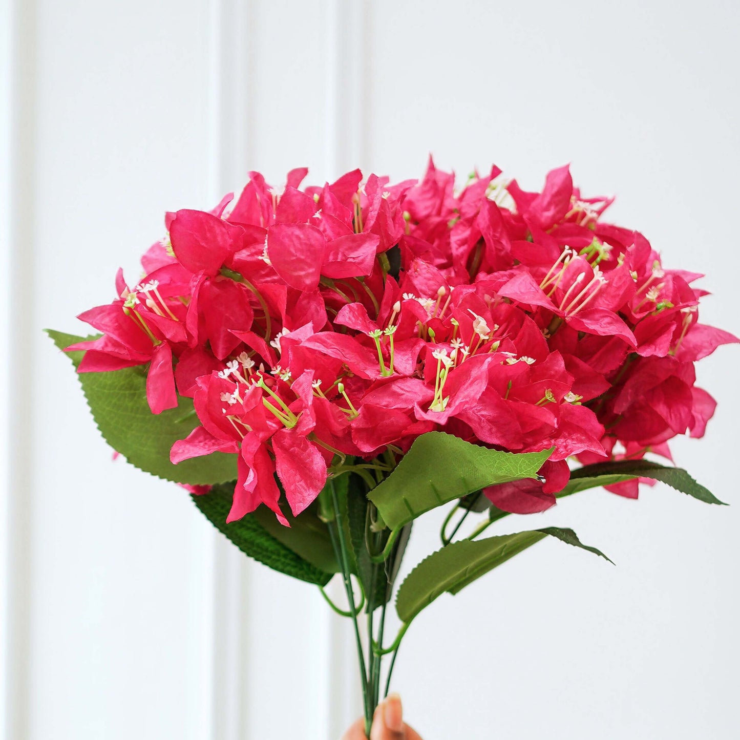 Combo of Matki Metal Vase and Bougainvillea