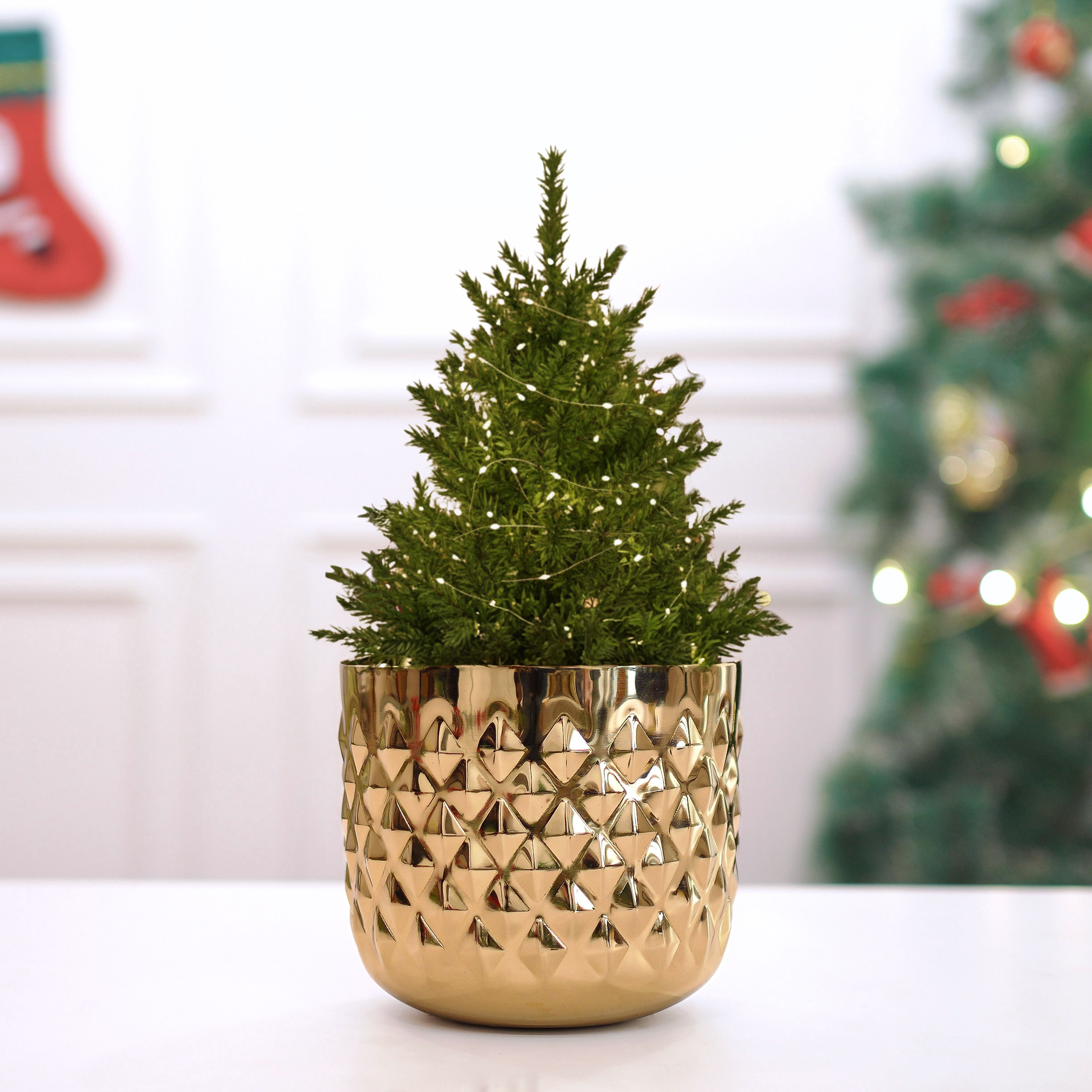 Pineapple Metal Planter, Gold