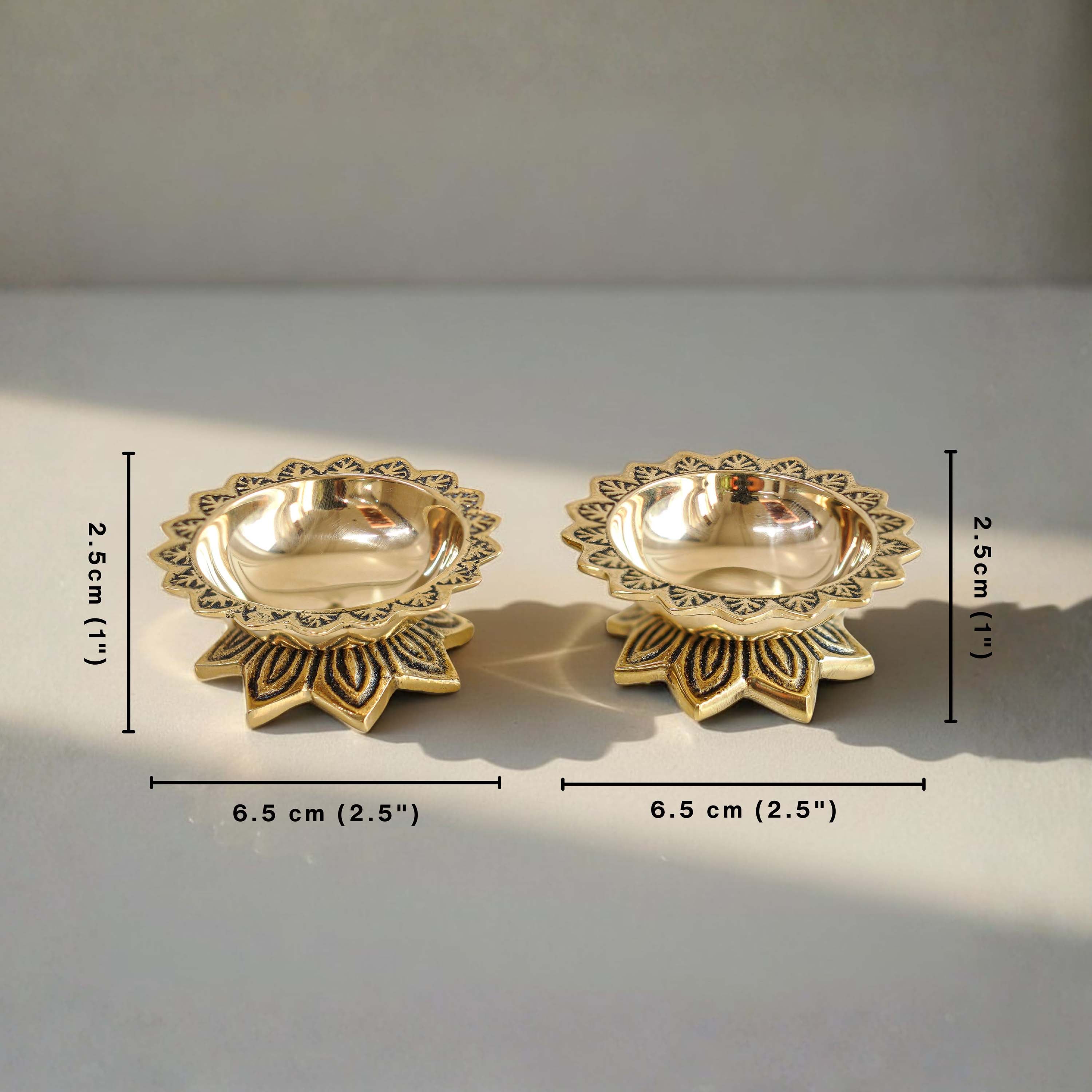 Brass Padma Diyas set