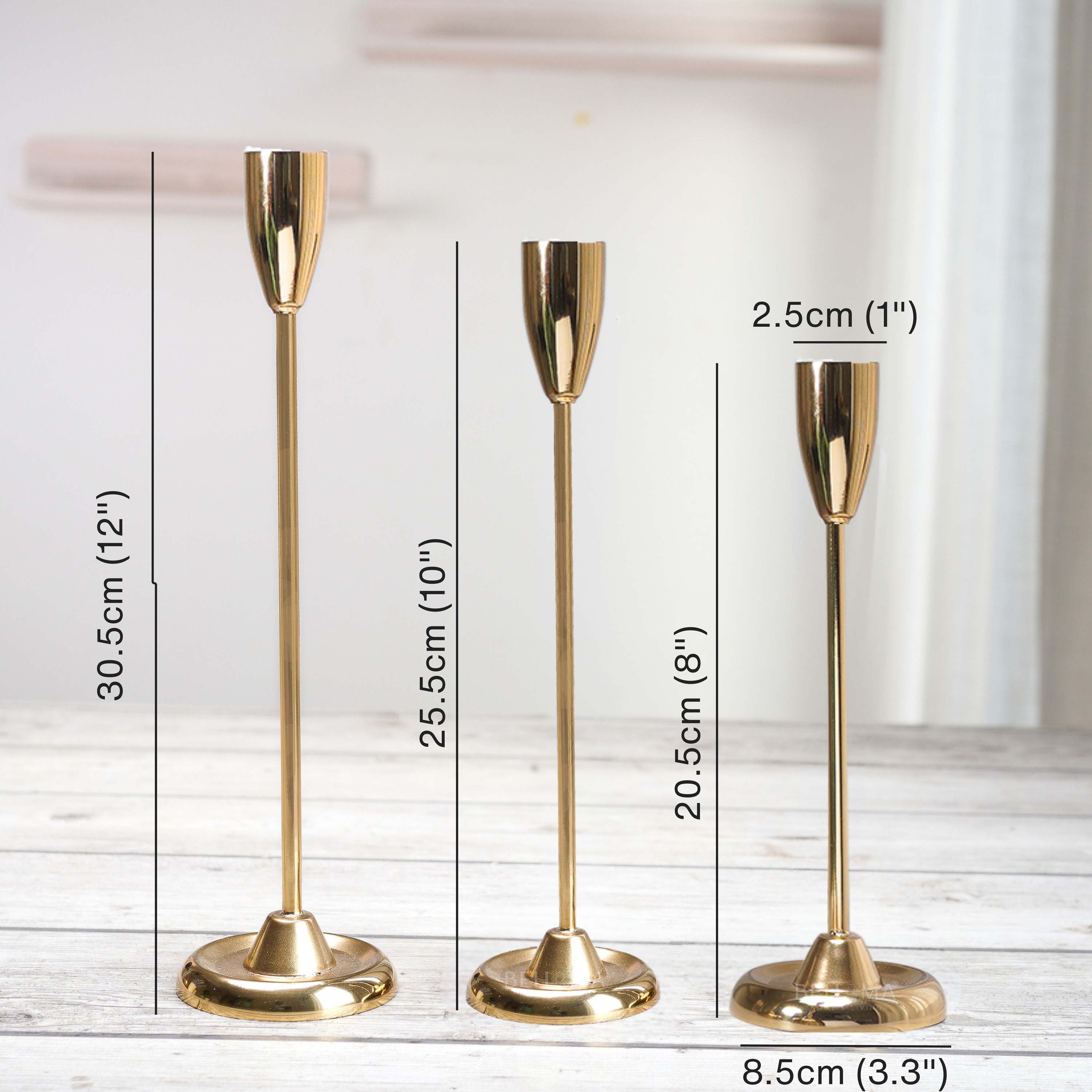 Luxury Metal Taper Candle Holder Set