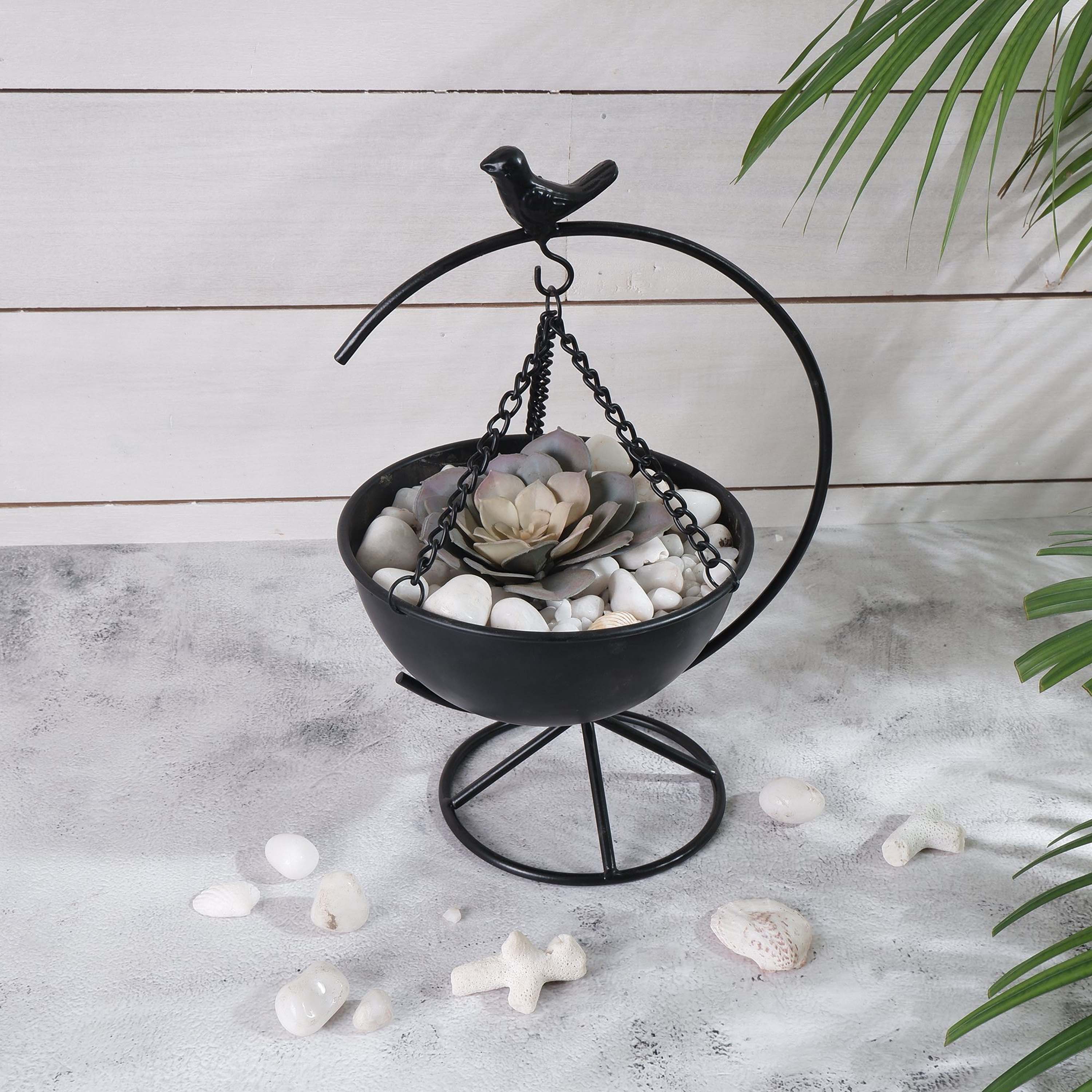 Bird Metal Planter, Black (Planter Only)