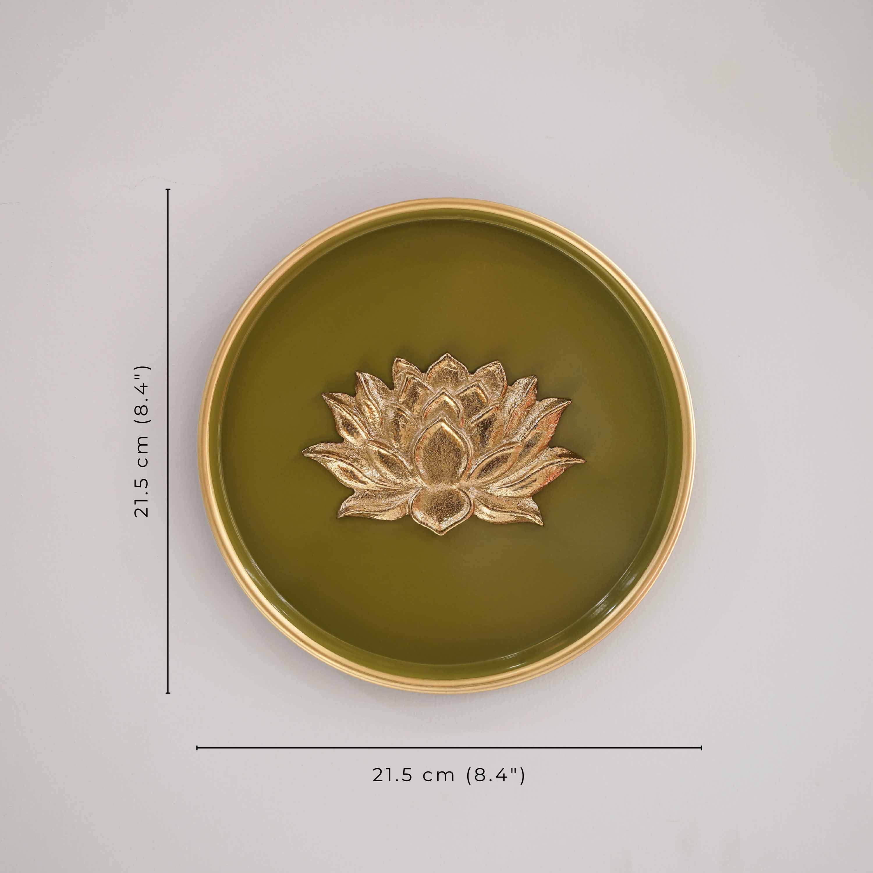 Lotus Wall Plate, Green