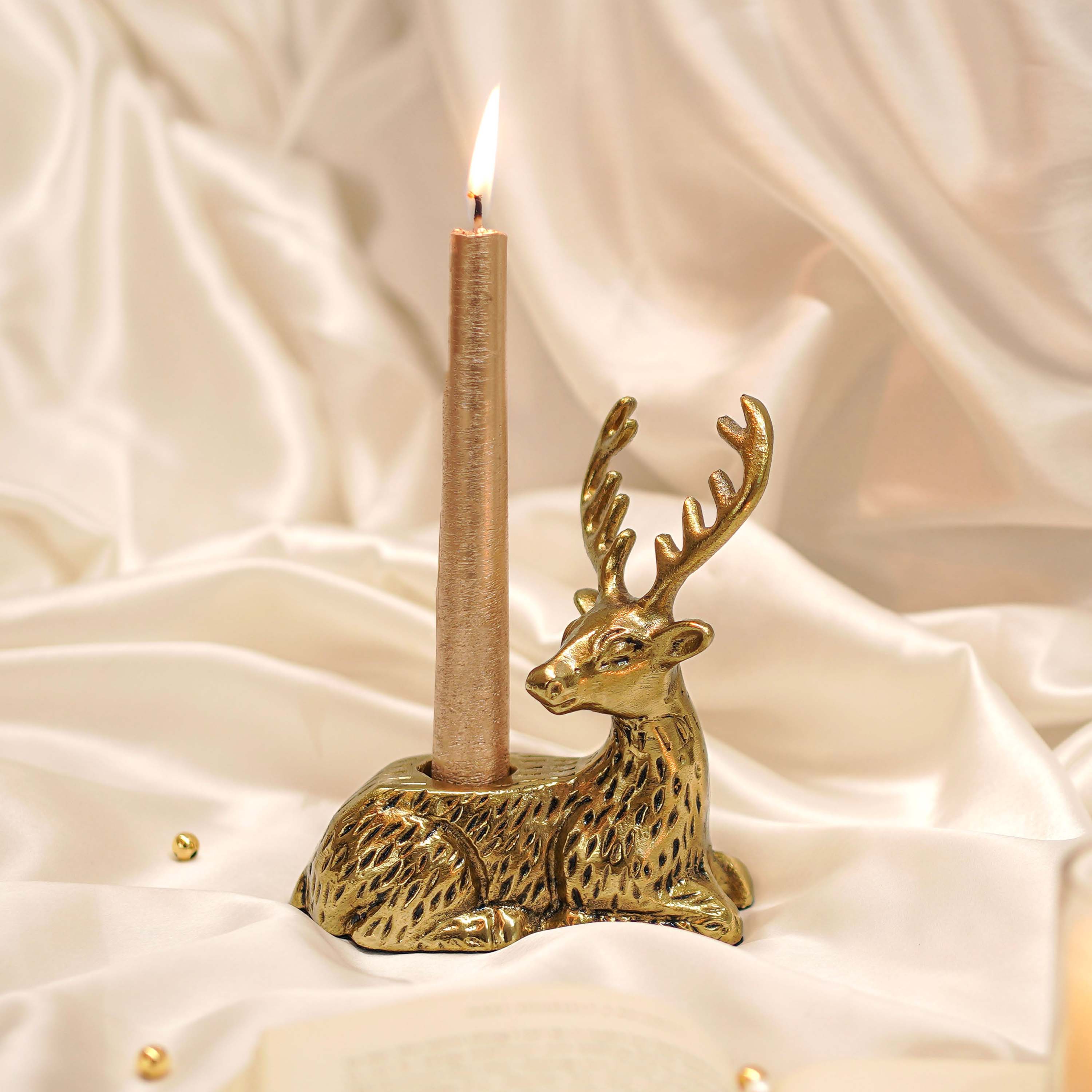Golden Stag Candle Stand