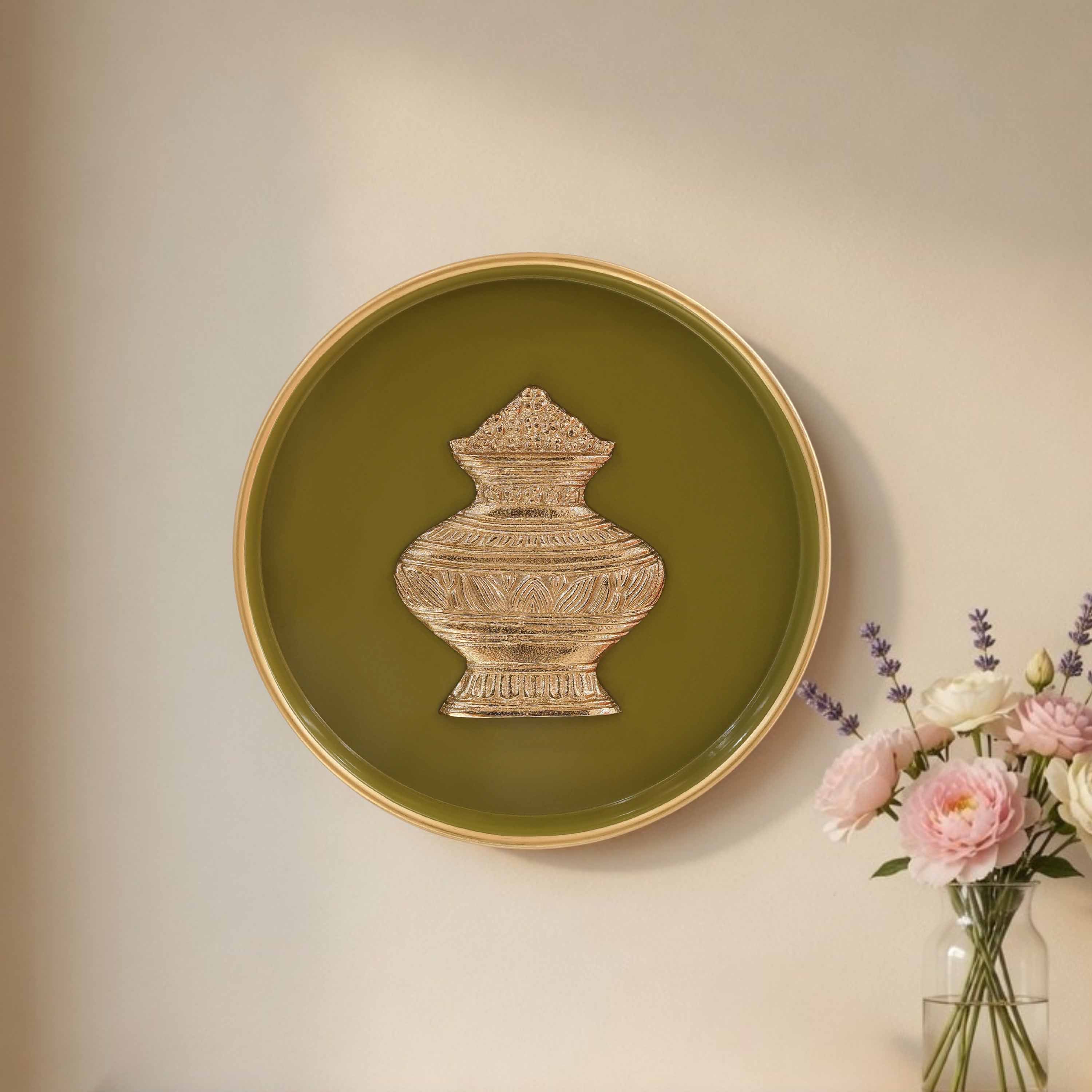 Kalash Wall Plate, Green