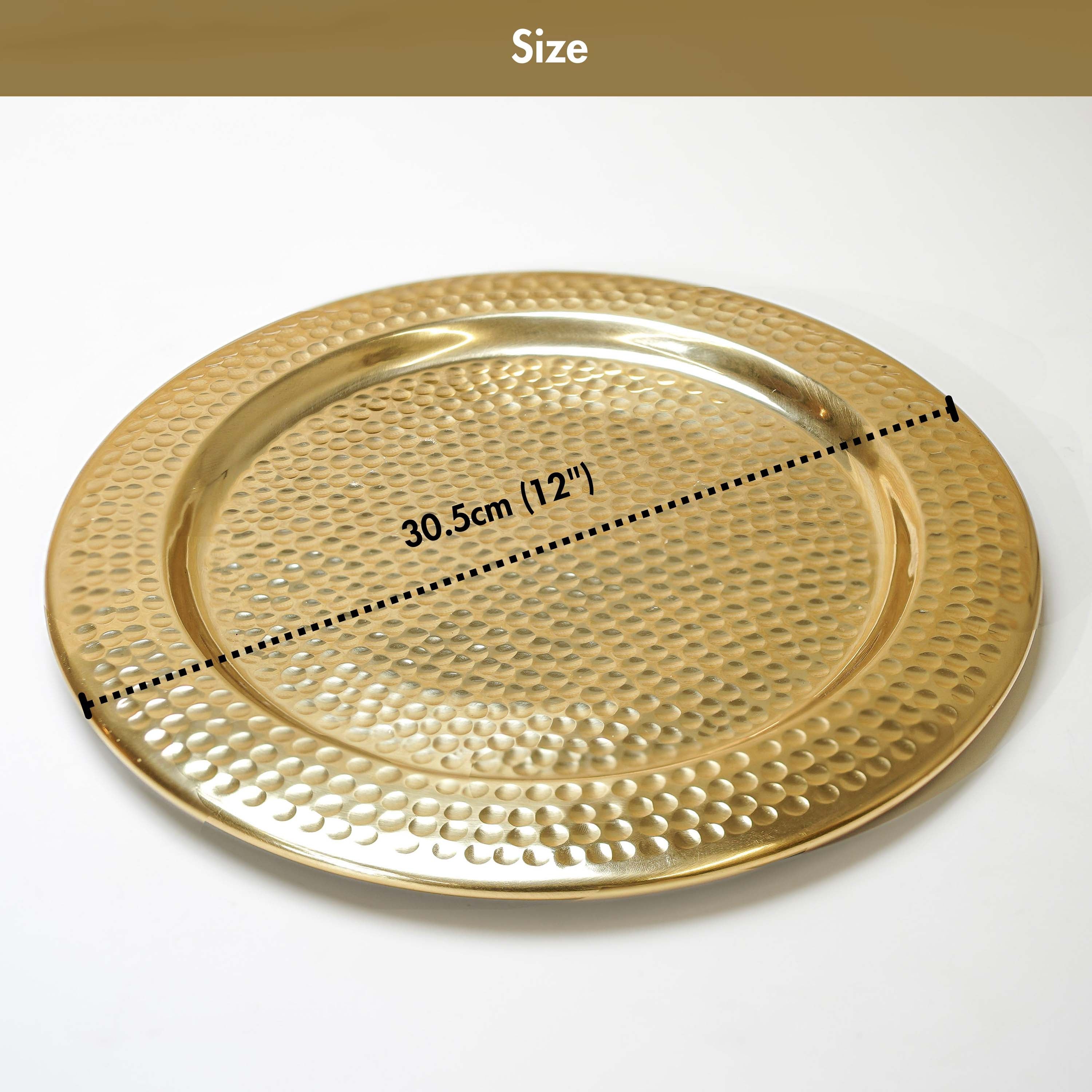 Metal Gold Platter, Decorative metal platter, Metal serving tray, Metal decorative tray