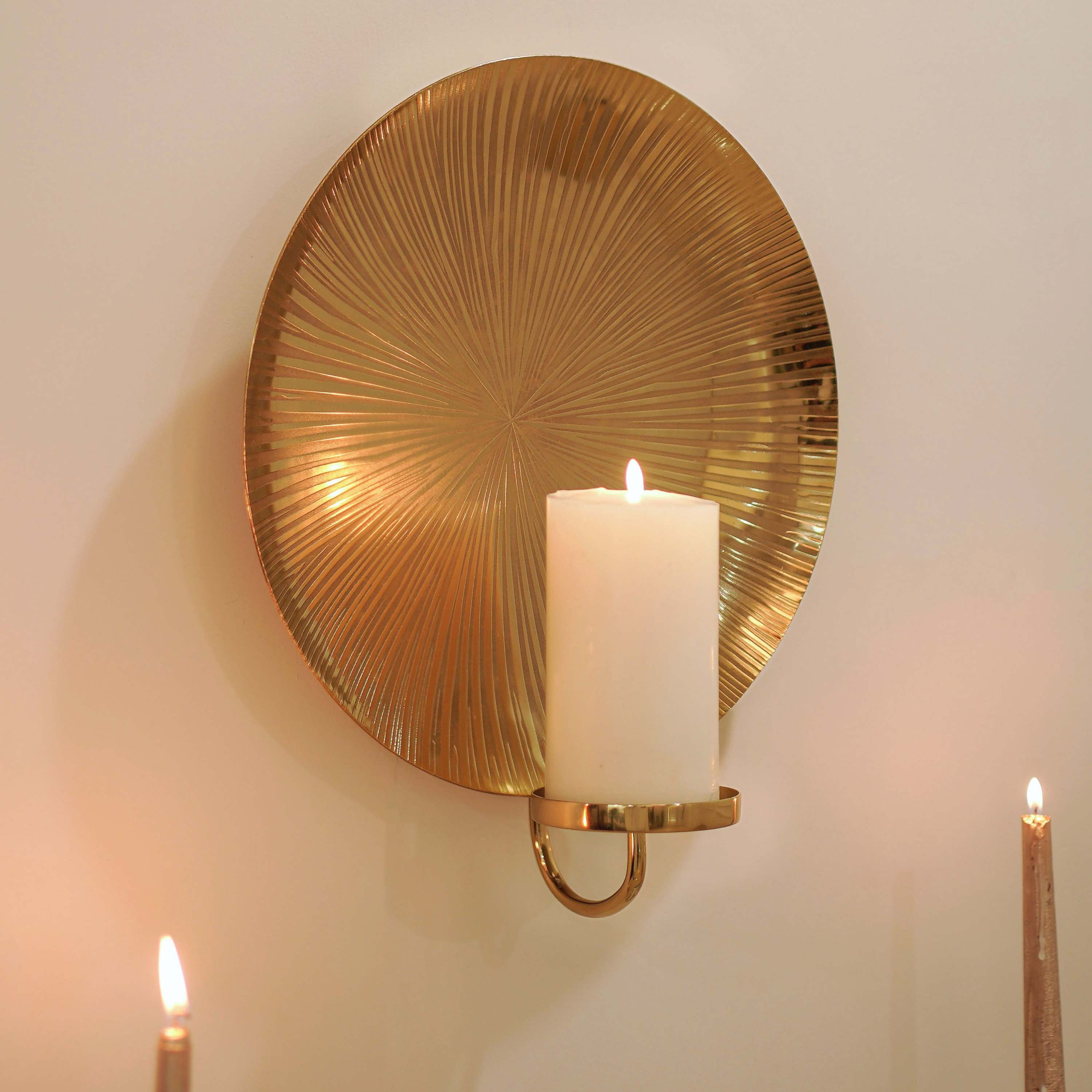 Golden Sunburst Wall Sconce