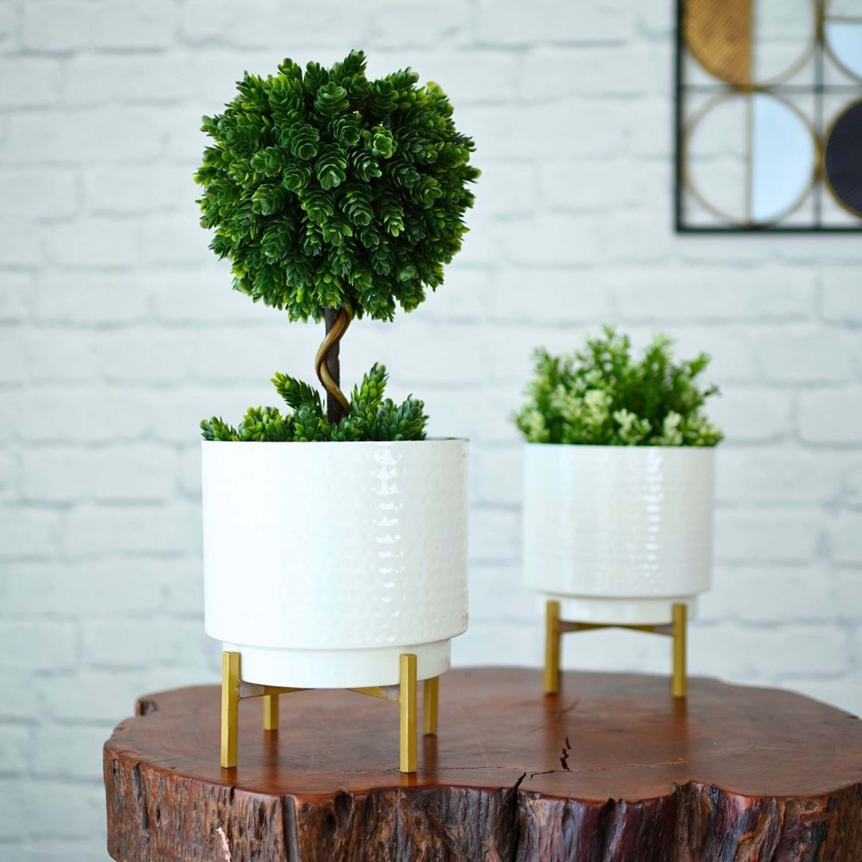 Hammered Metal Planter, Set (Planter Only)