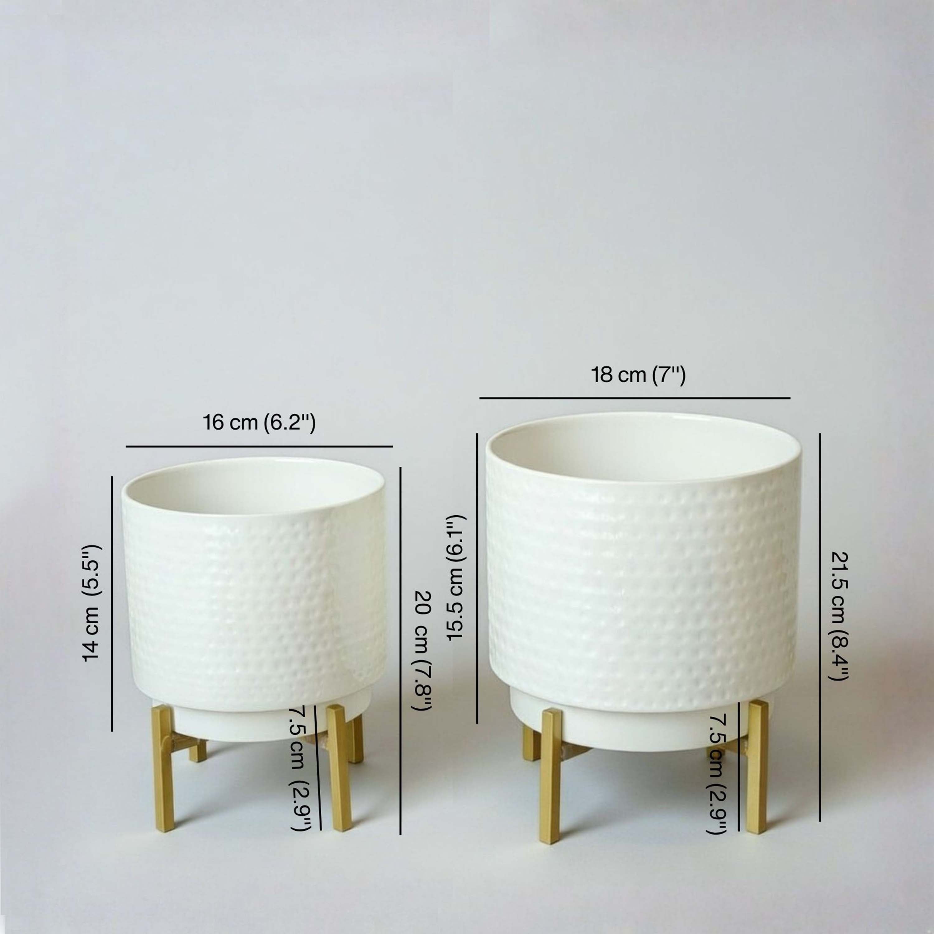 Hammered Metal Planter, Set (Planter Only)