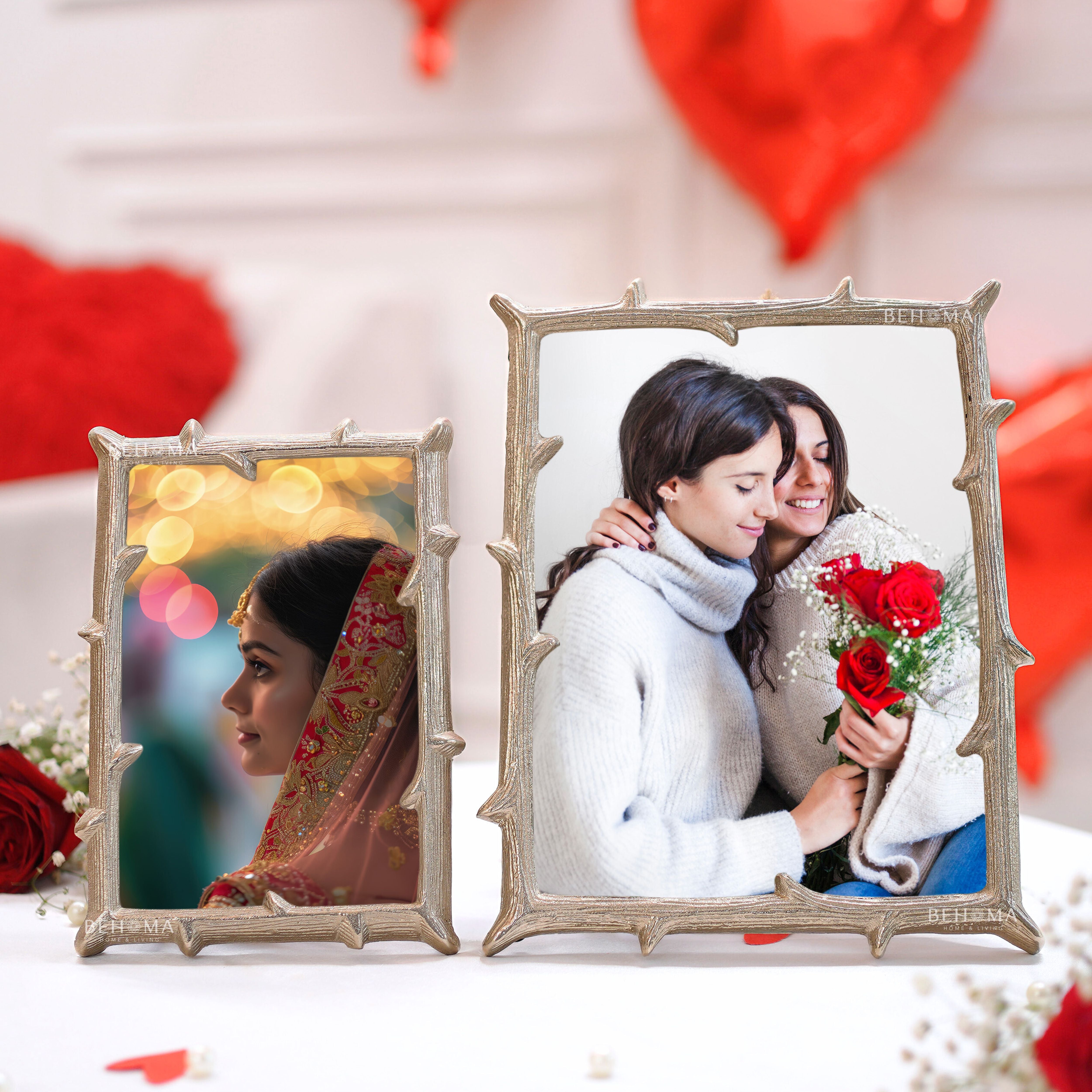 Metal Twig Frame, Silver - Set of 2 (6x8 & 4x6)