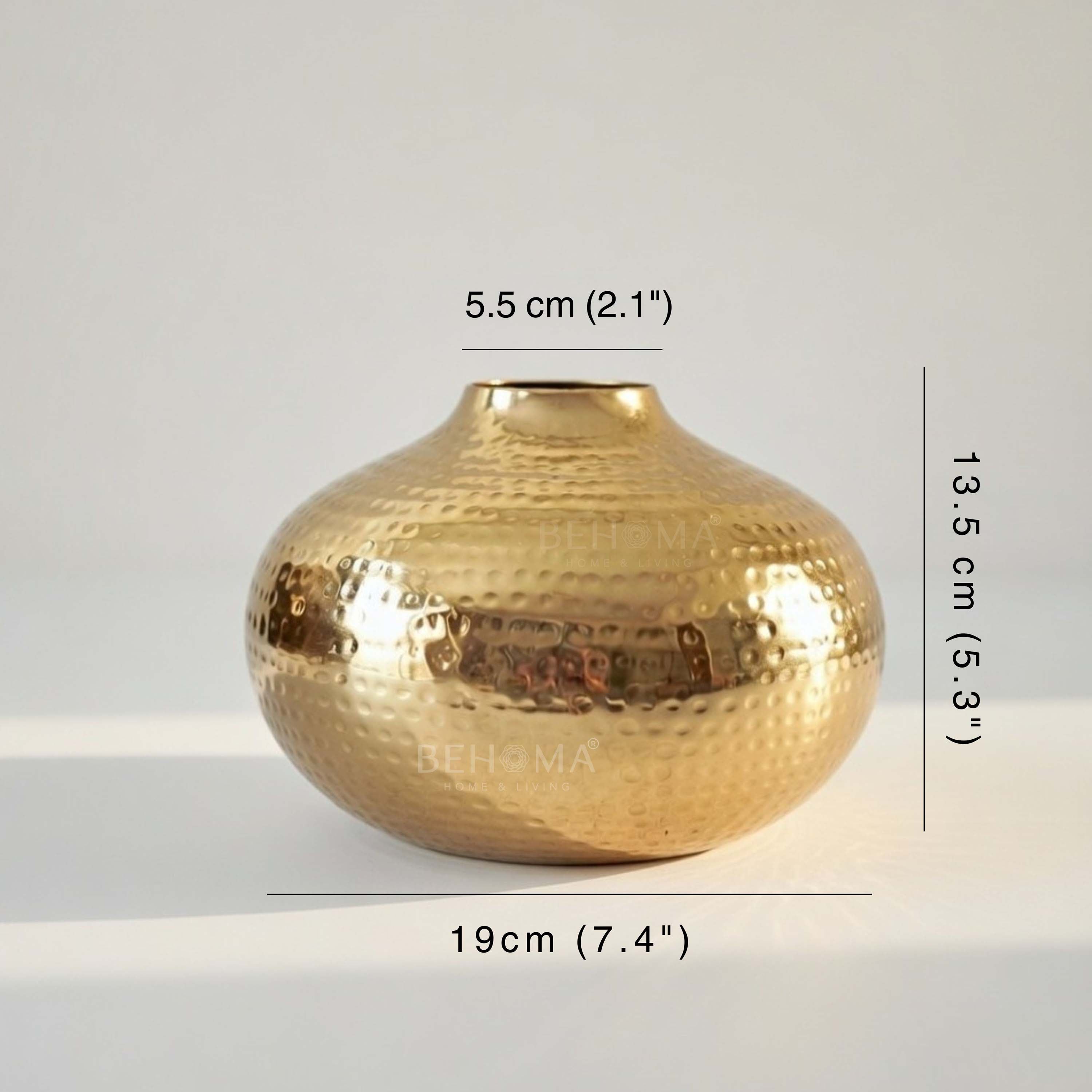 Hammered Metal Flower Vase