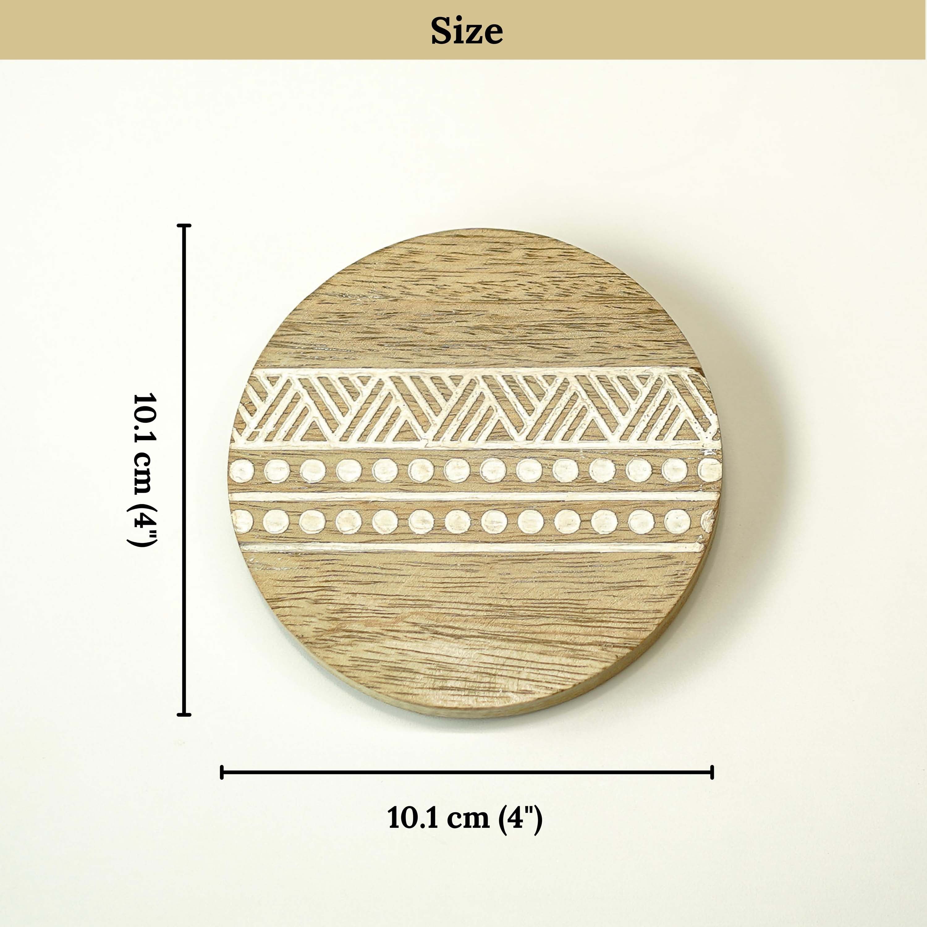 Boho Stripe Handcrafted Coaster, Set of 6