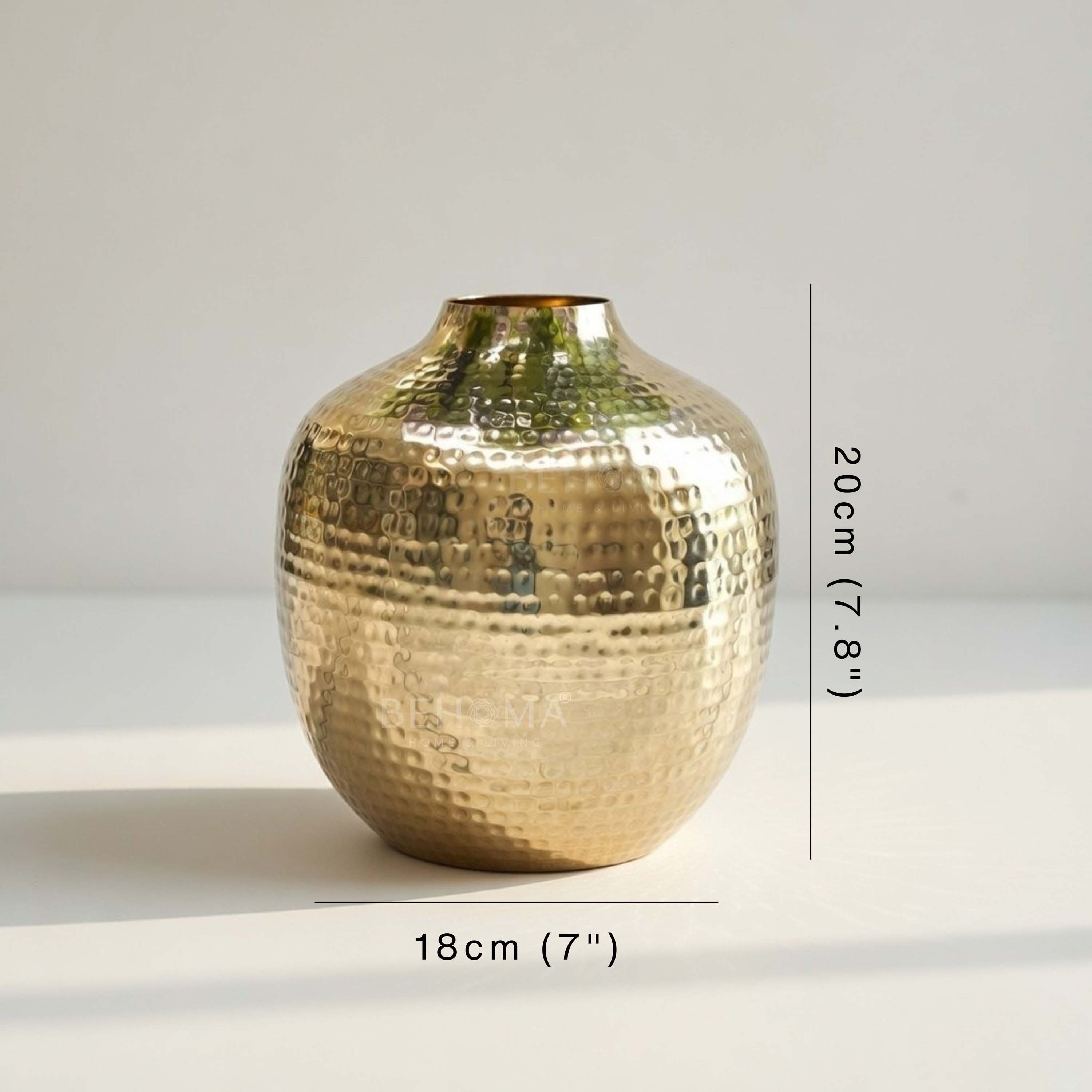 Metal Flower Vase, Hammered