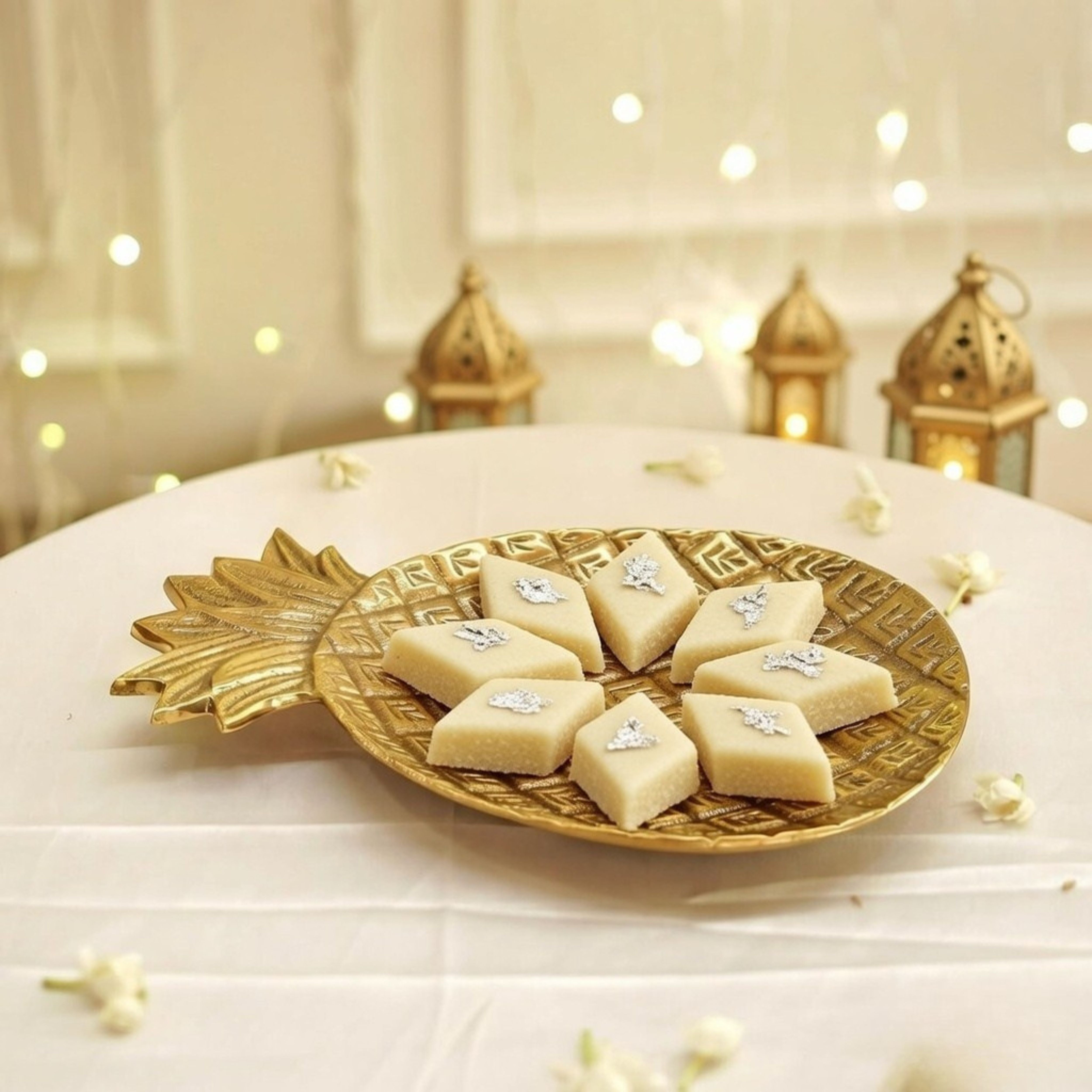 Pineapple Metal Tray, Gold