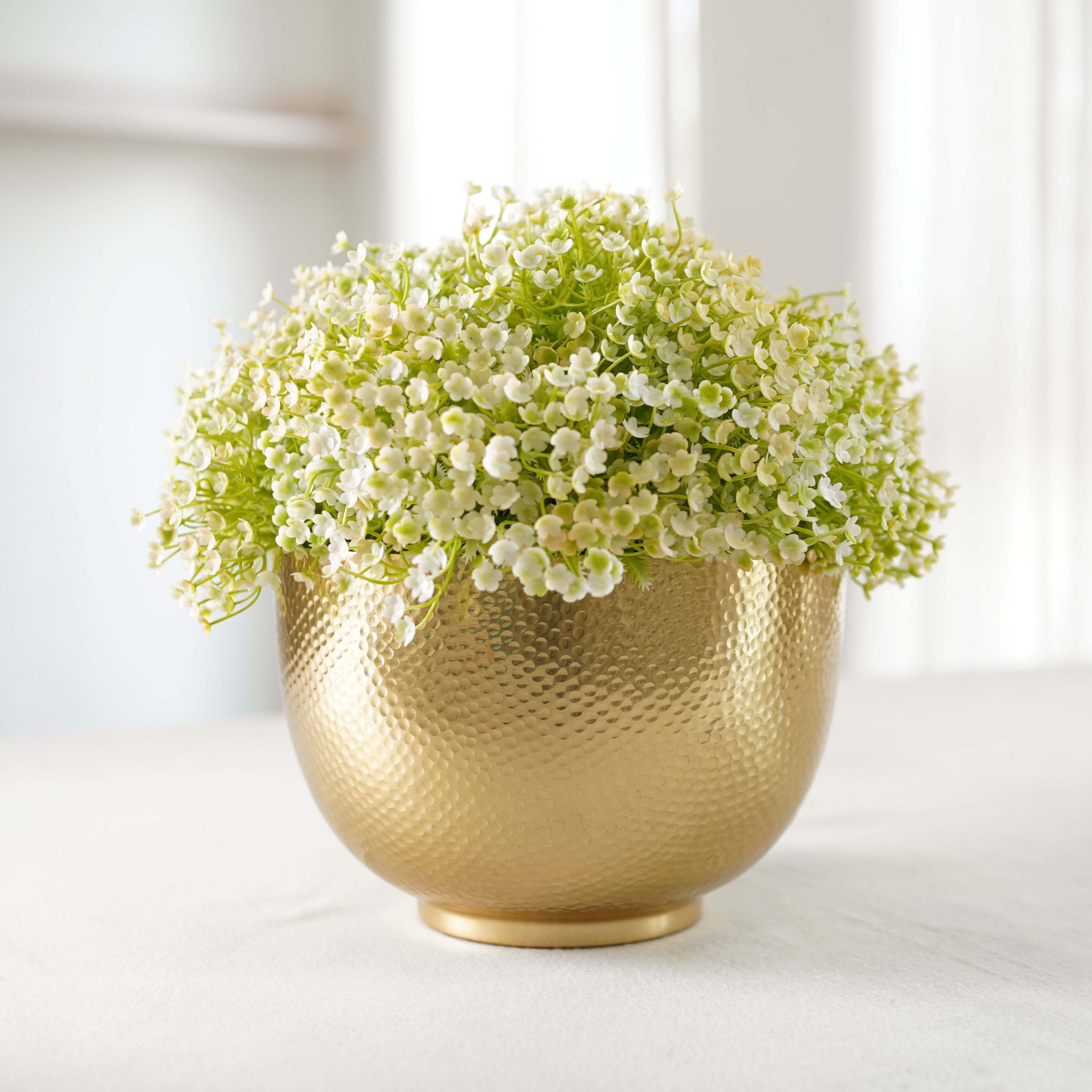 Elegant Bowl Metal Flower Vase
