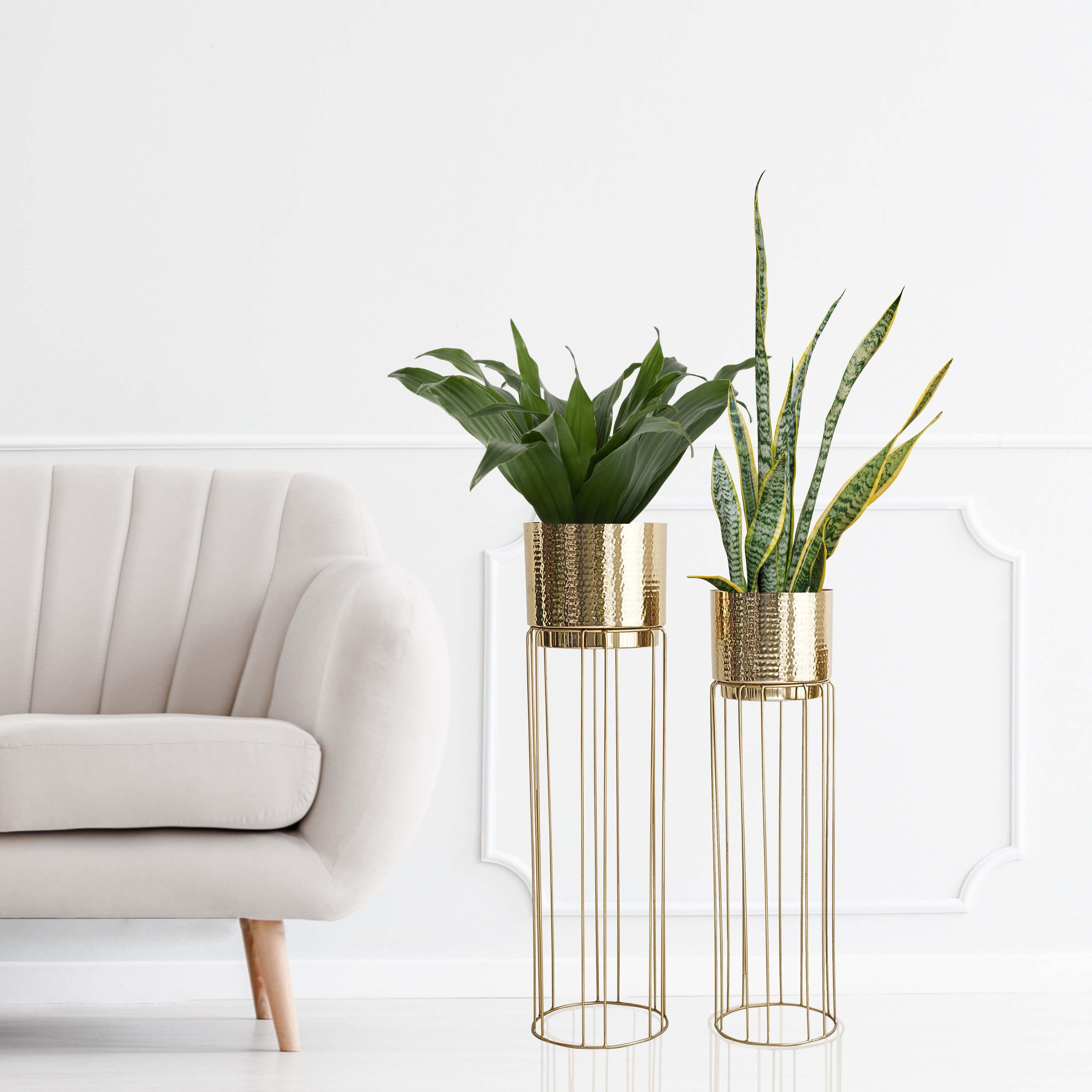 Tall Stand Metal Planter, Set (Planter Only)