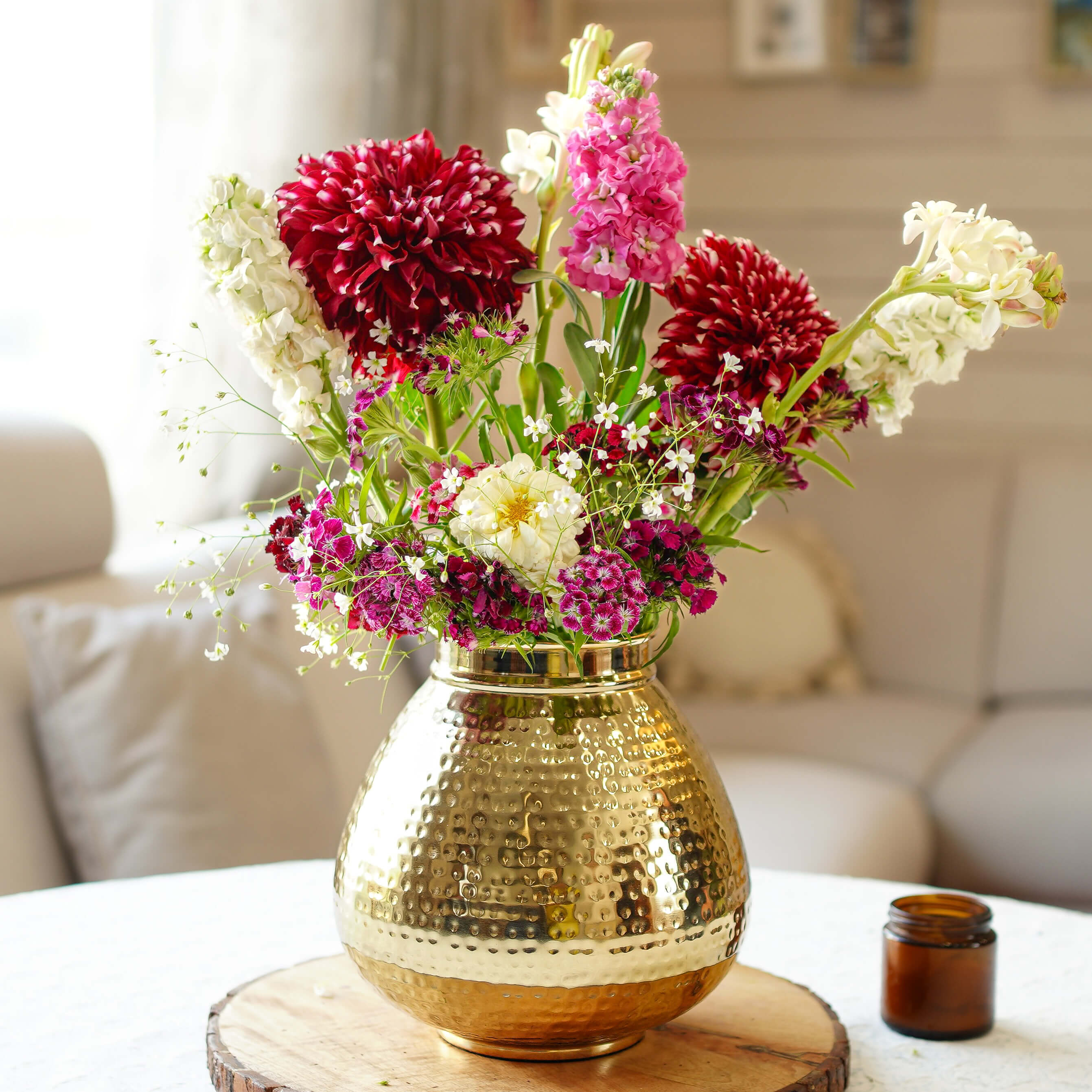 Metal Vase, metal flower vase, anniversary gift