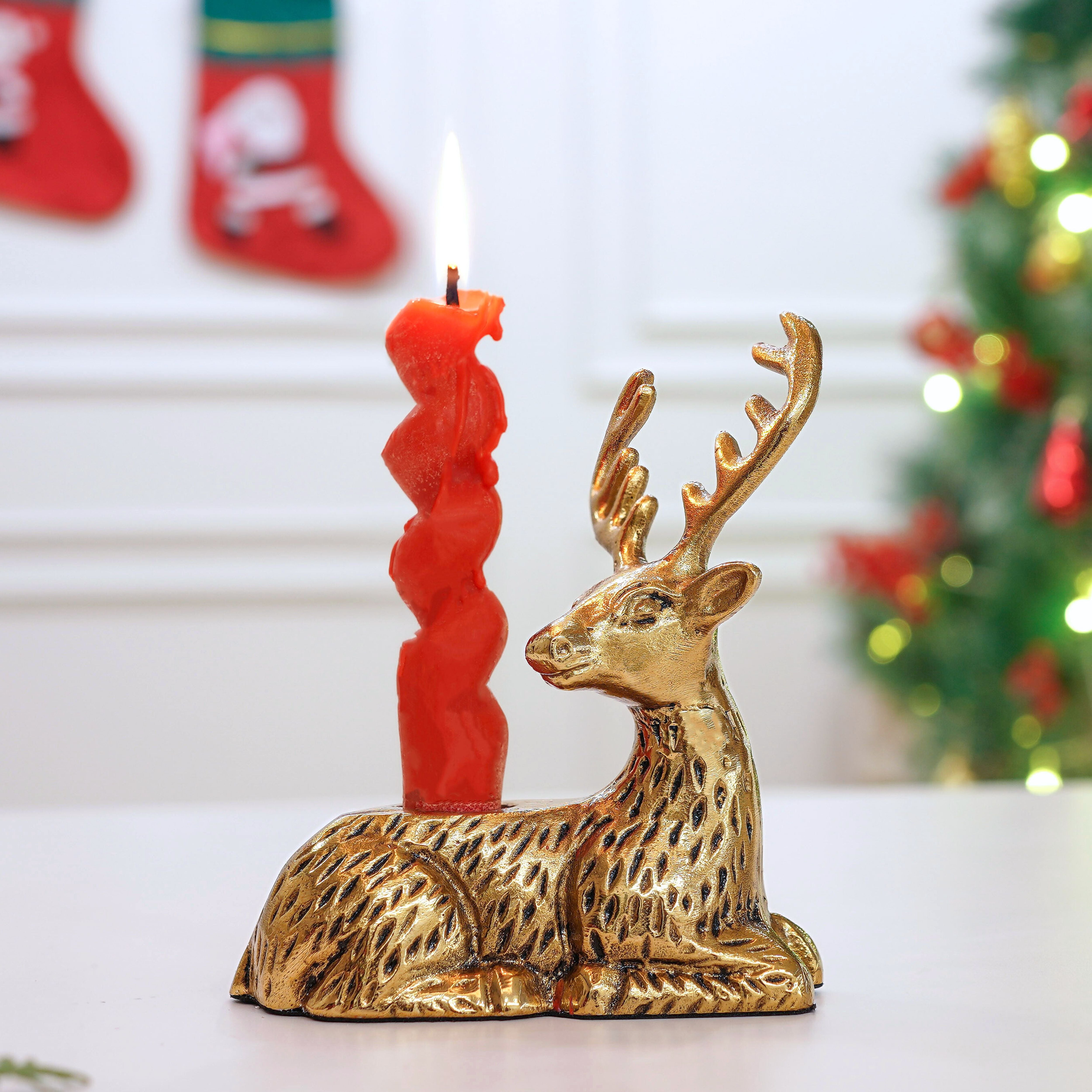 Golden Stag Candle Stand