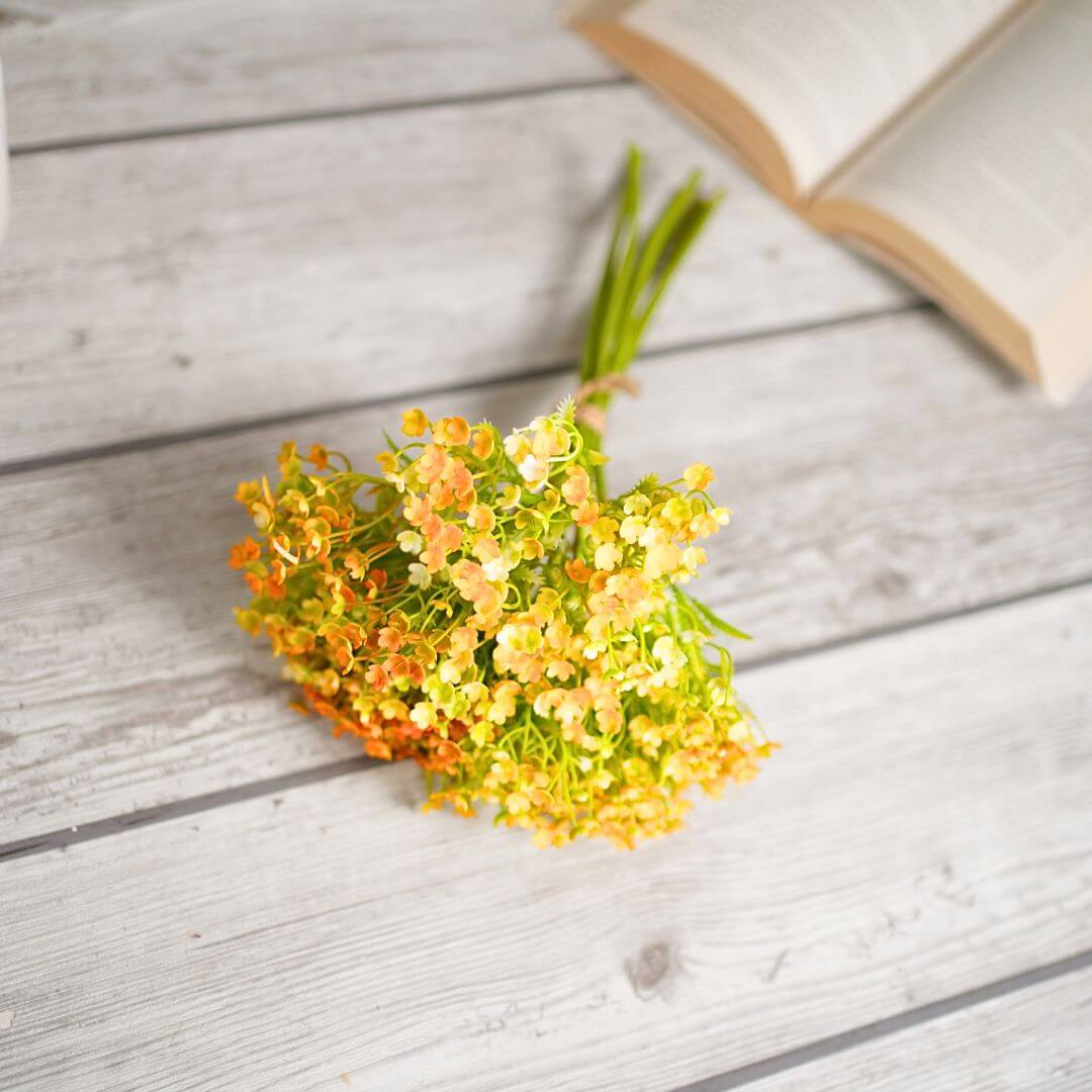 Baby's Breath Bouquet, Yellow (Faux flowers)
