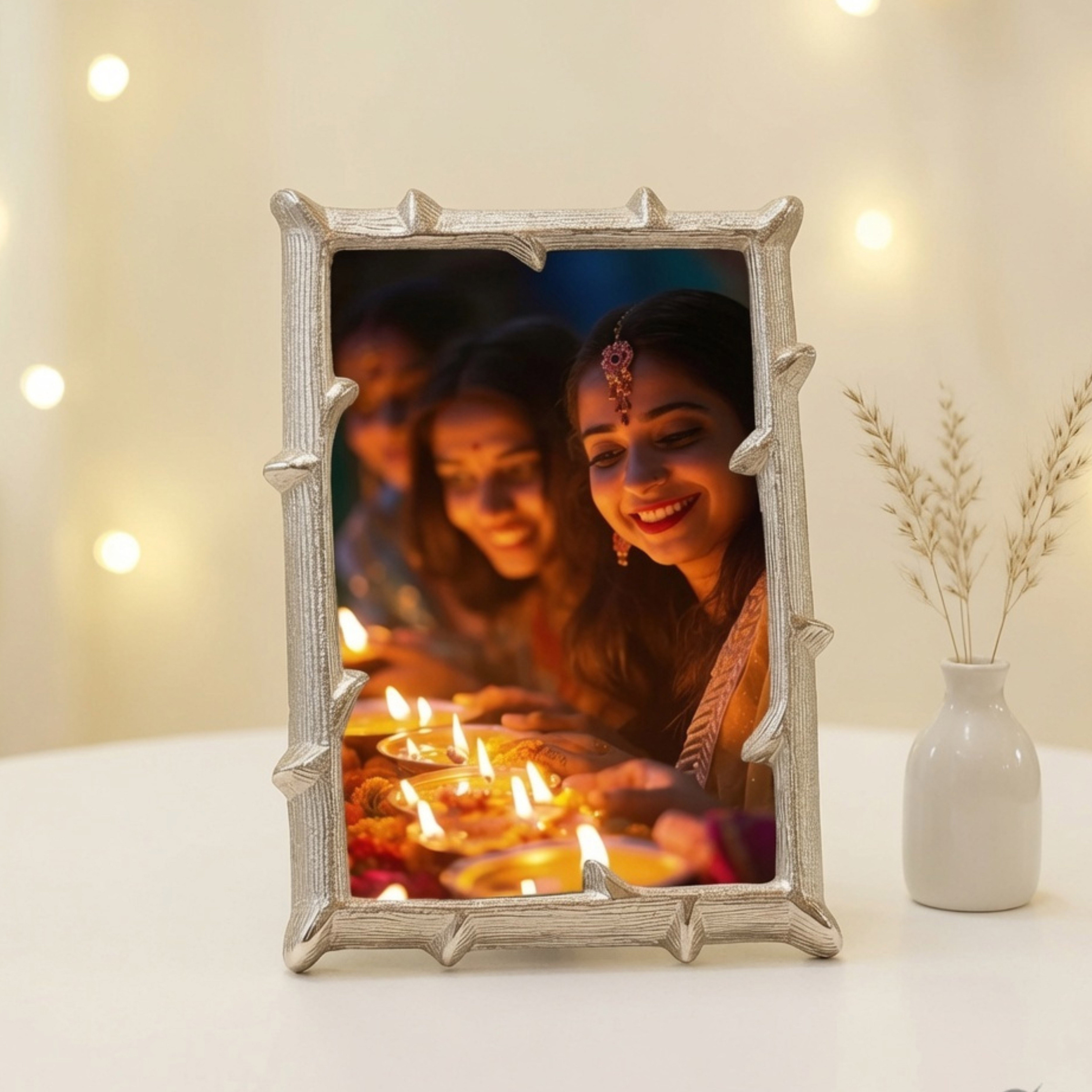 Metal Twig Frame, Silver - (4x6)