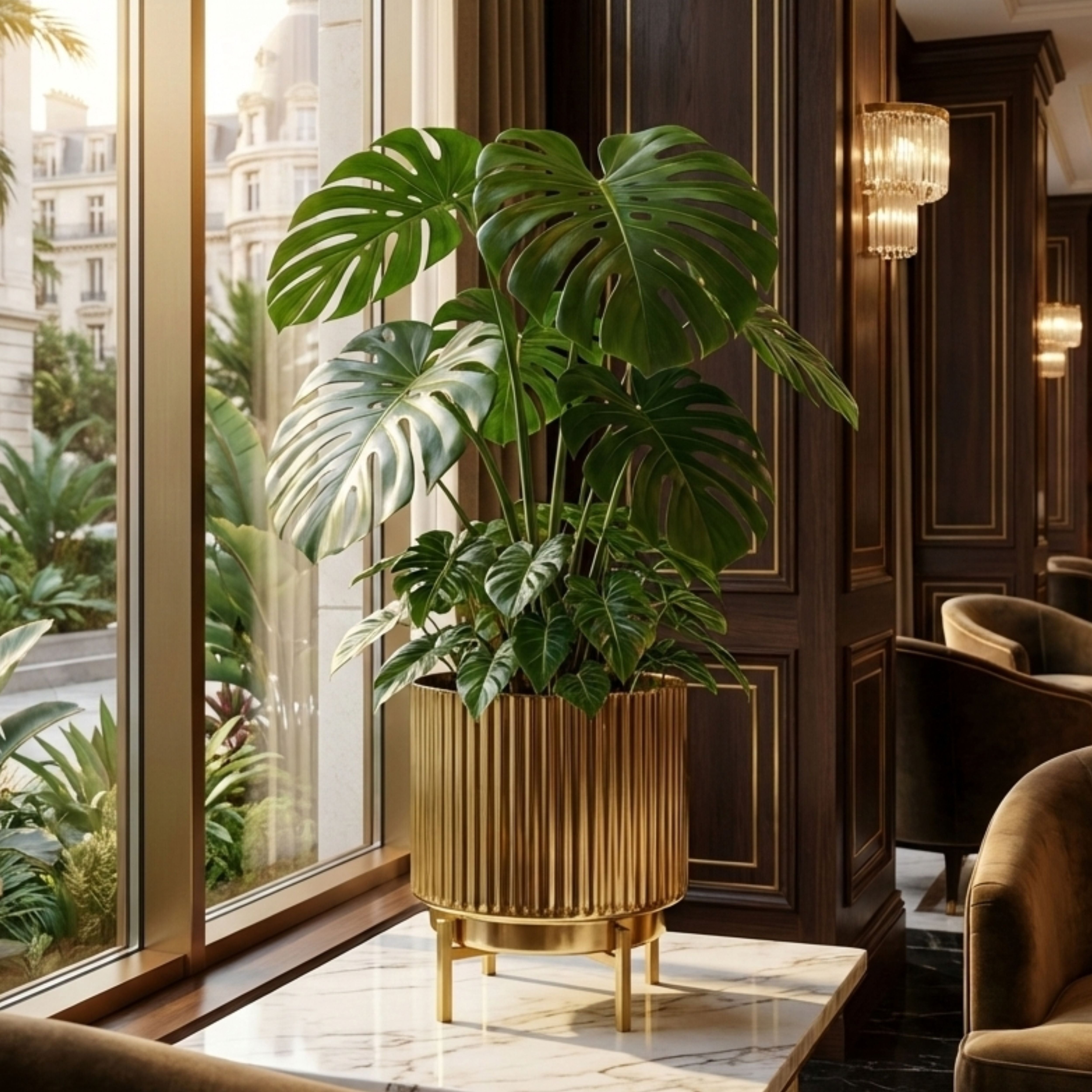 Fluted Metal Planter, Large (Planter Only)