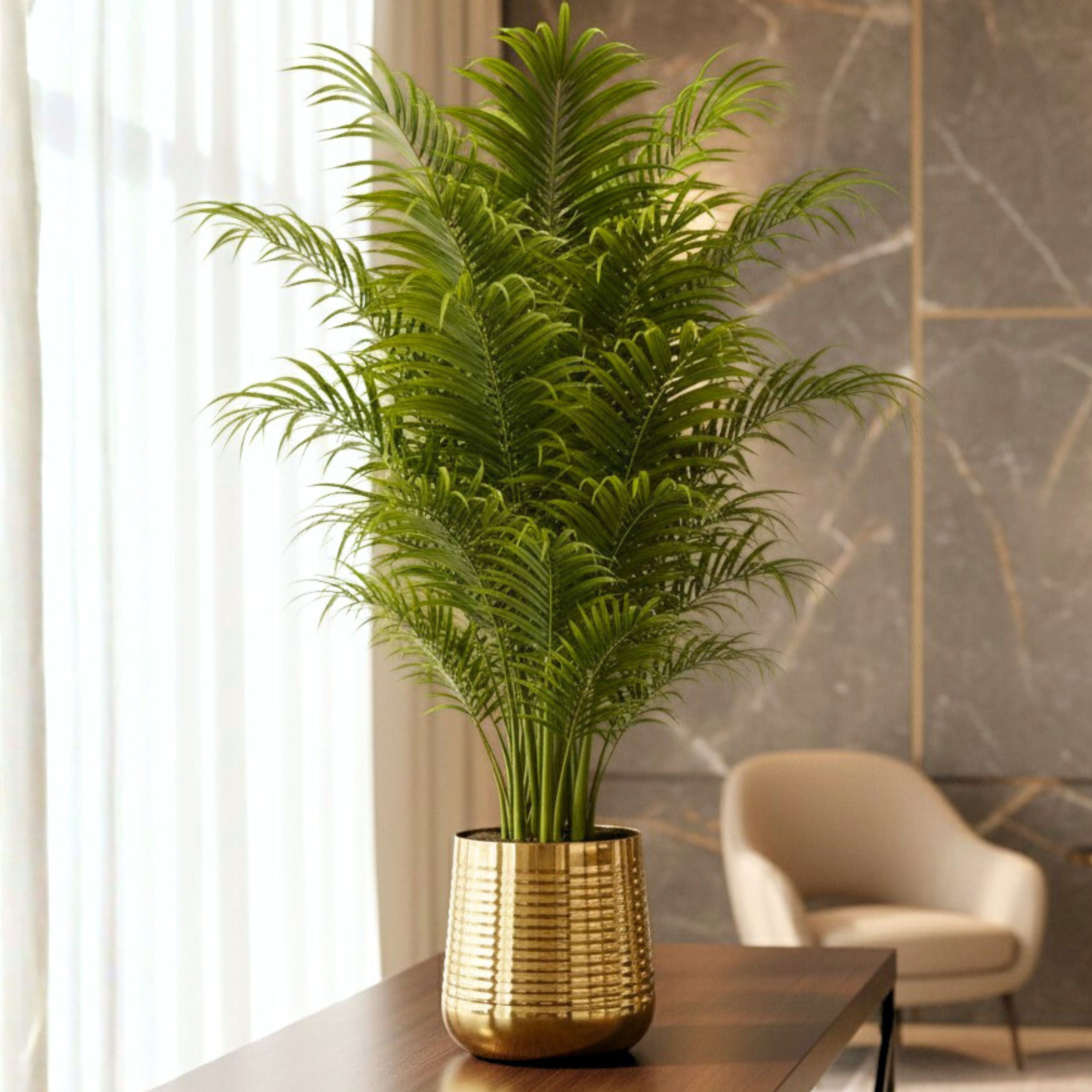 Metal Ribbed Planter, Large (Pot Only)