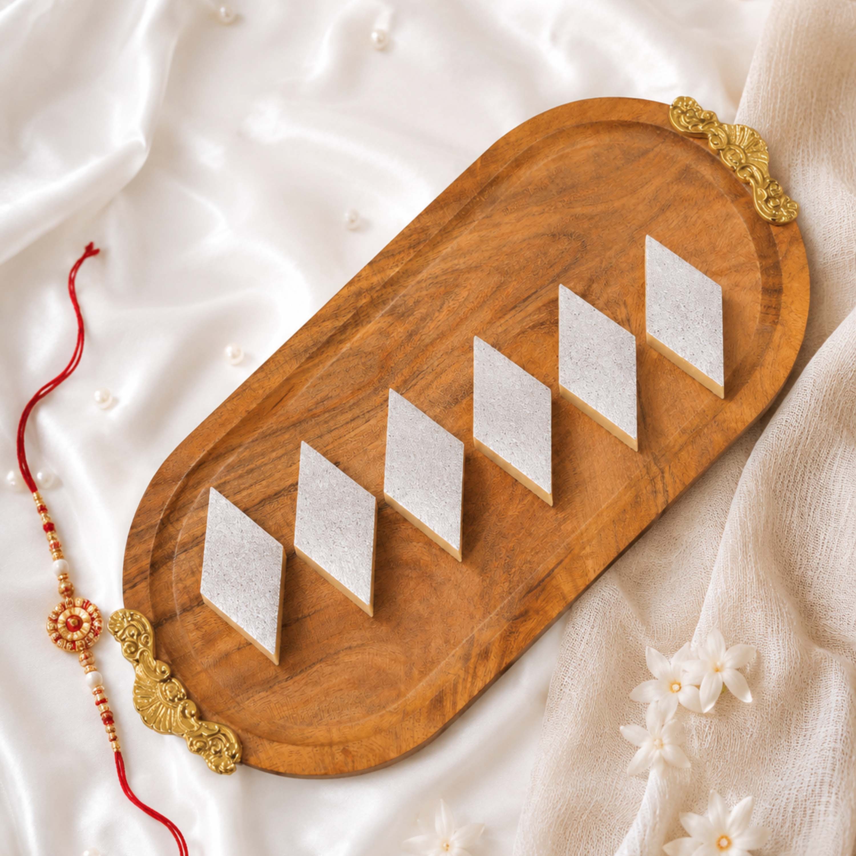 Wood & Brass Tray, Large
