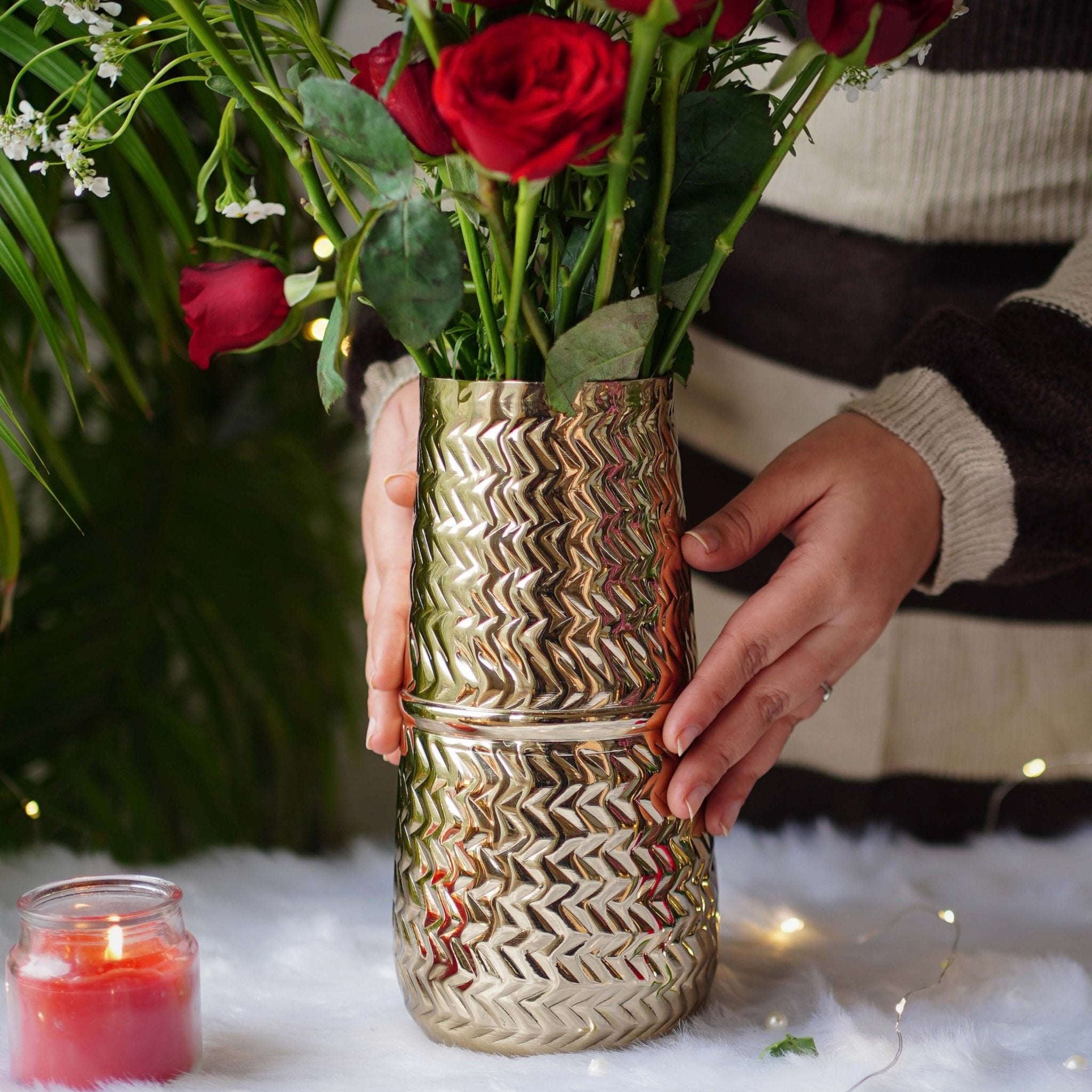 Metal vase, Gift for Her, Women's Day Gift