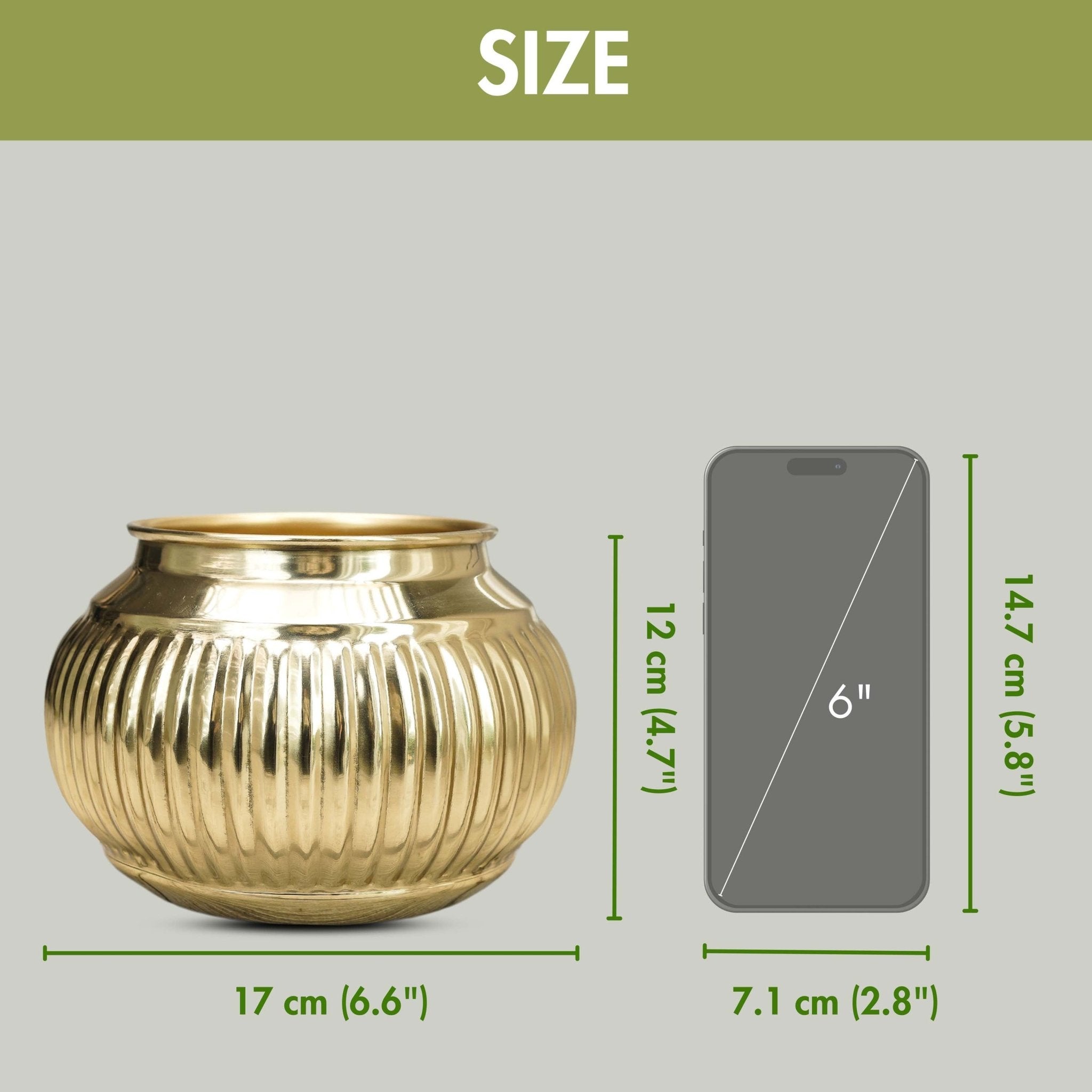 Gold metal indoor planter flower pot Behoma