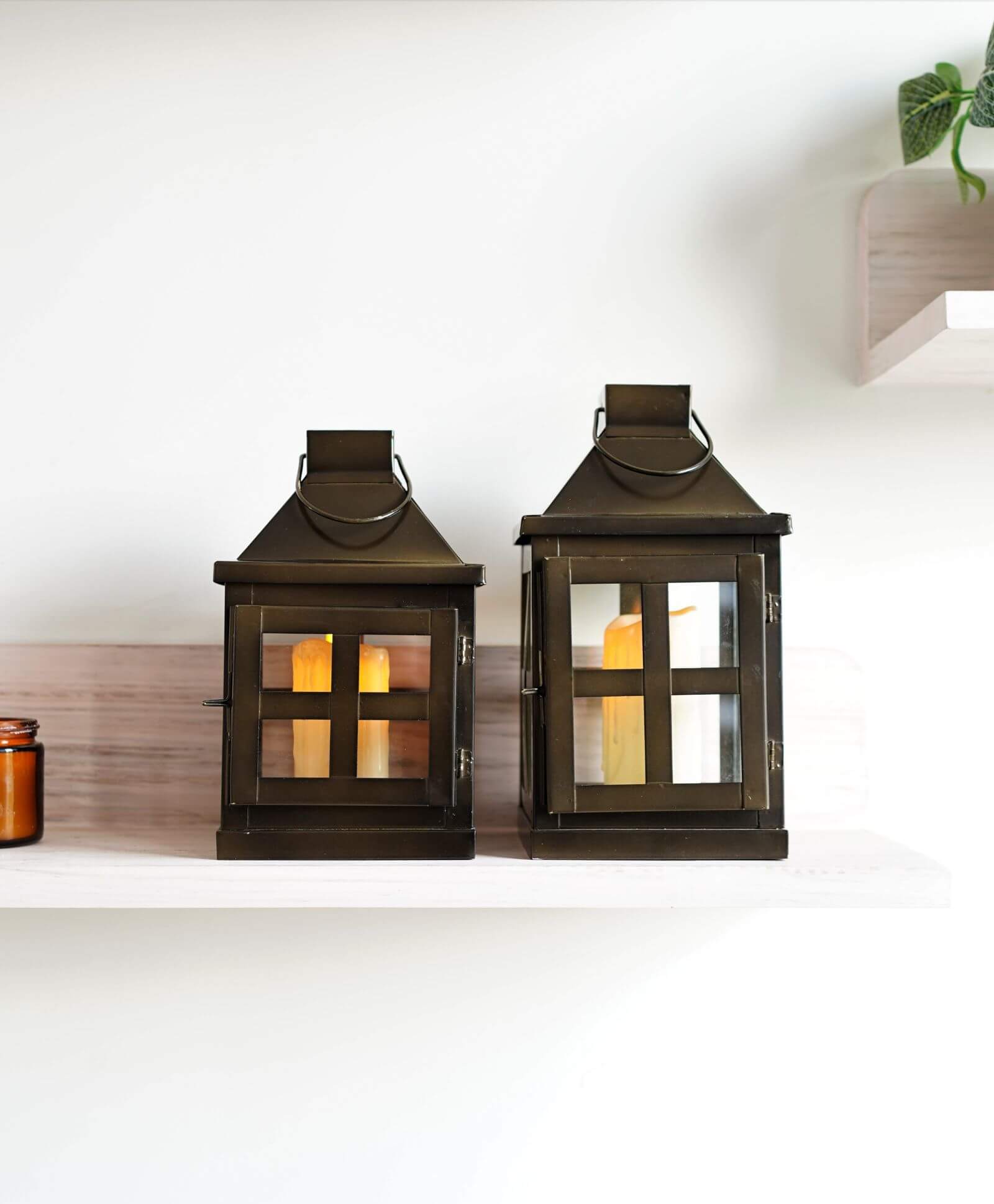 Duke Lantern, Chocolate - Set - 9.6'' & 8.6'' - Behoma