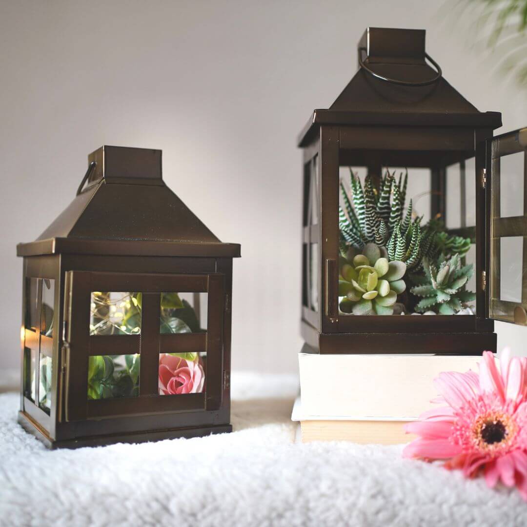 Duke Lantern, Chocolate - Set - 9.6'' & 8.6'' - Behoma