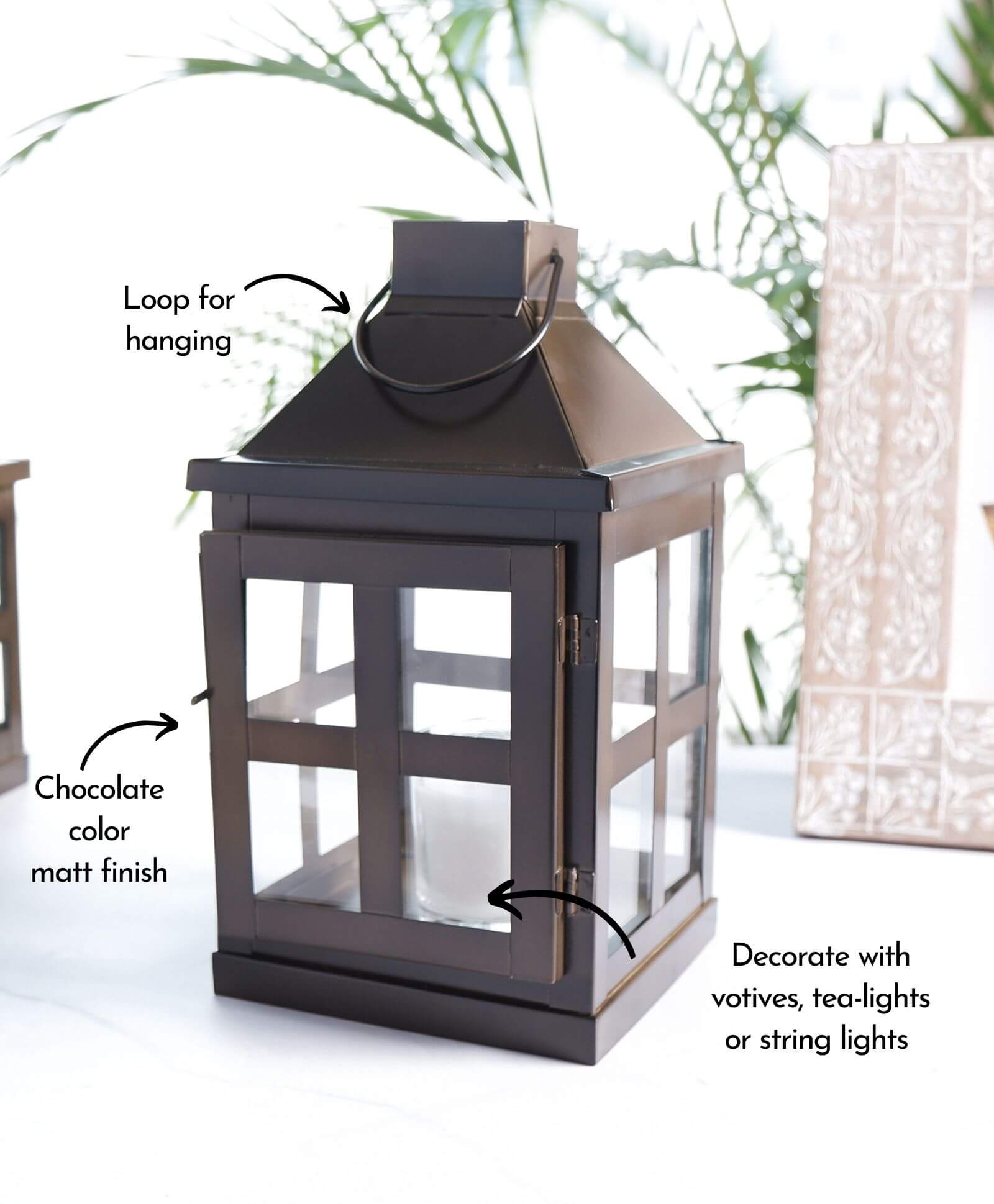 Duke Lantern, Chocolate - Set - 9.6'' & 8.6'' - Behoma