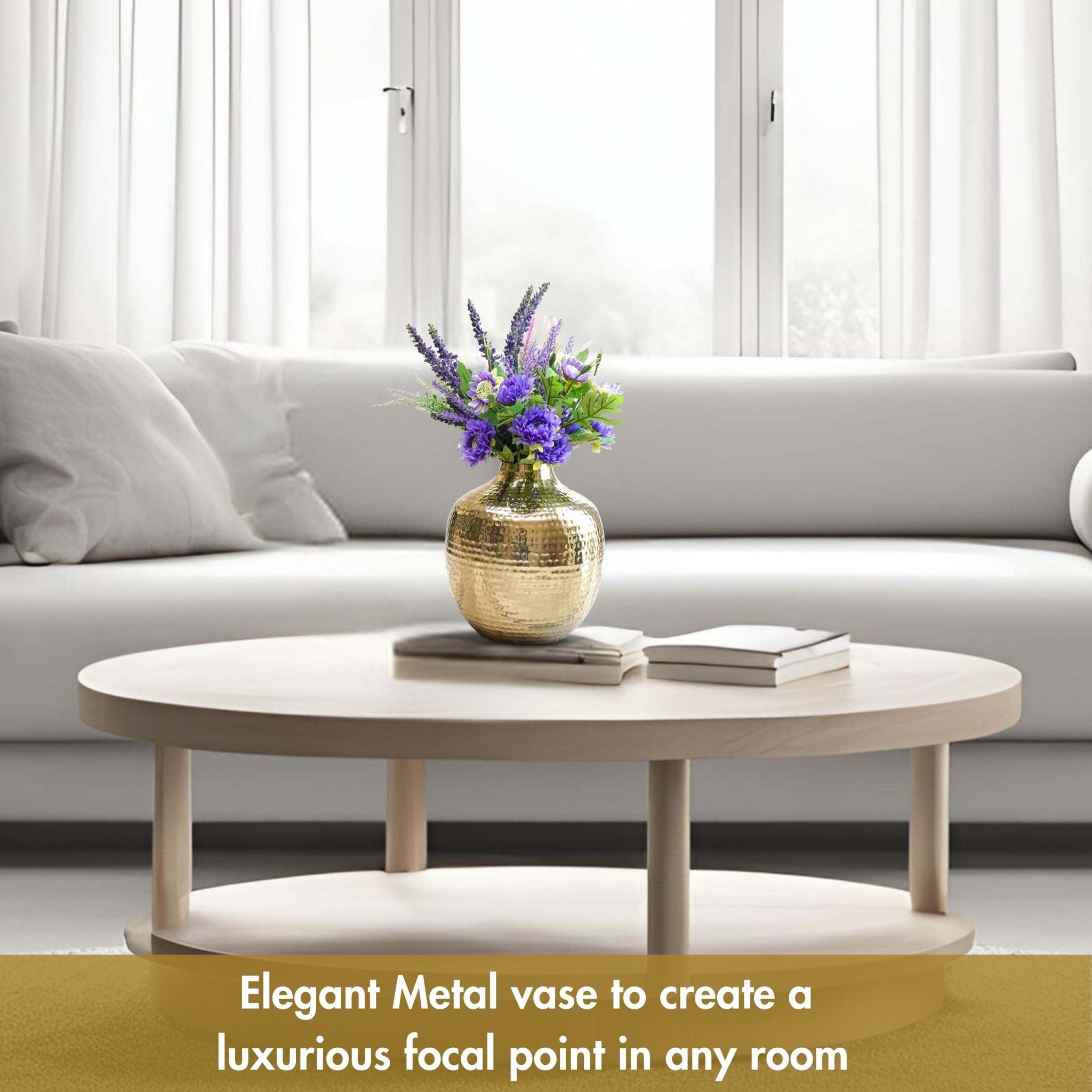 Metal Flower Vase Gold - Behoma