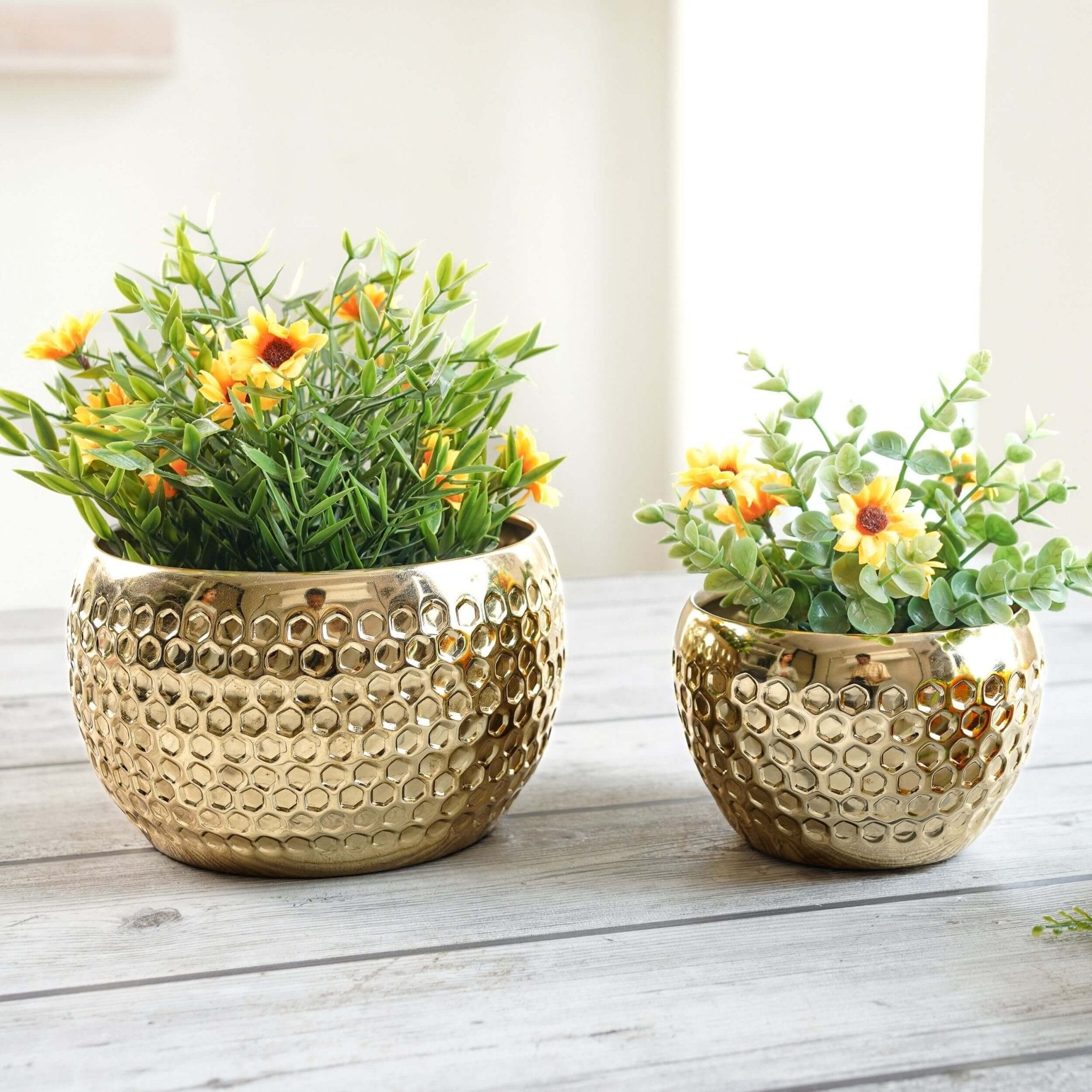 Honeycomb Metal Planter, Set - Behoma
