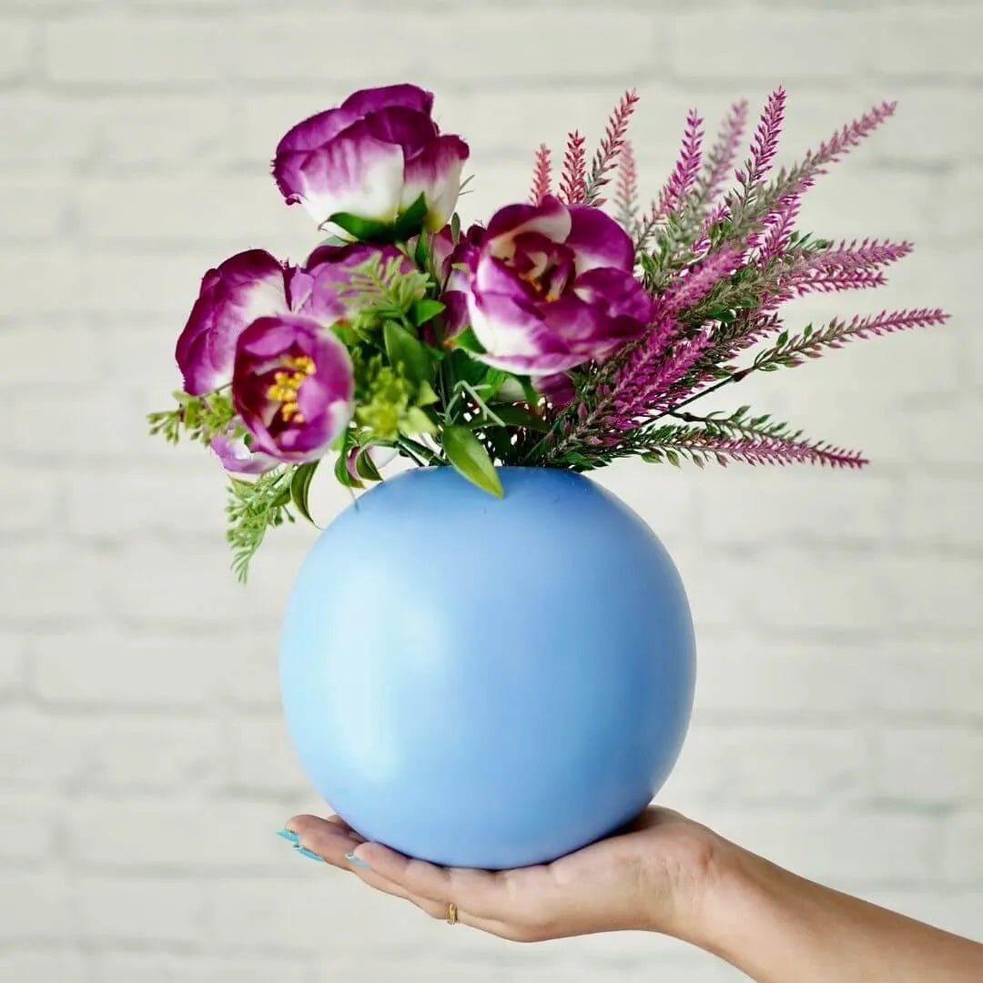 Metal Flower Vase Large | Blue - Behoma