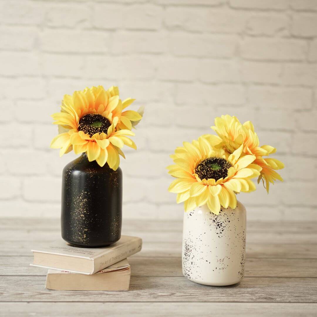 Metal Bottle Flower Vase Set, Spotted - Behoma